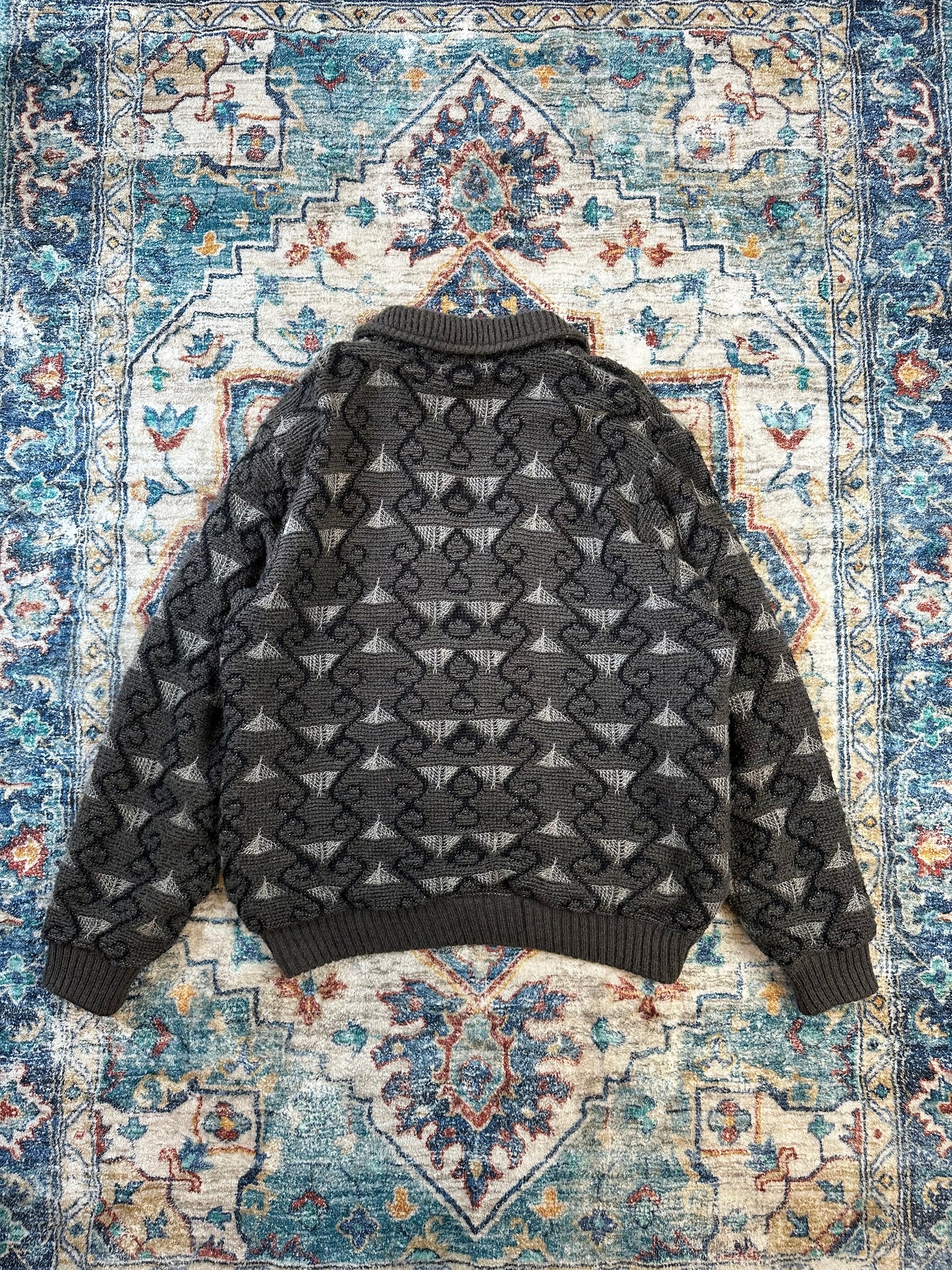 90s Caldwell Abstract Sweater Blazer - L