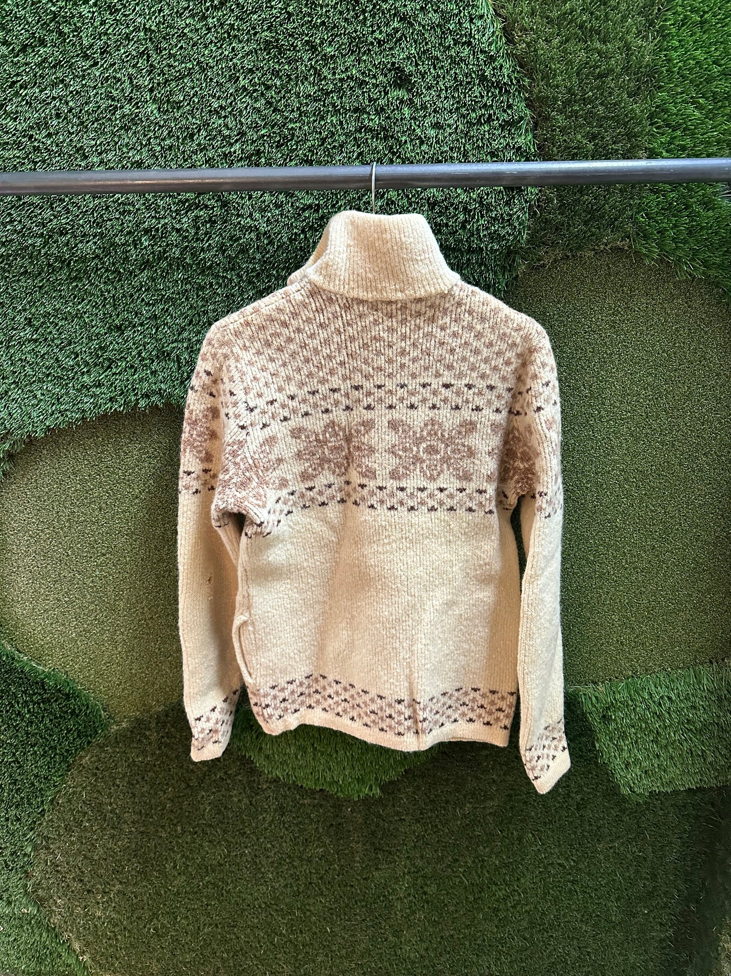 80s Tundra Zip-up Sweater - M