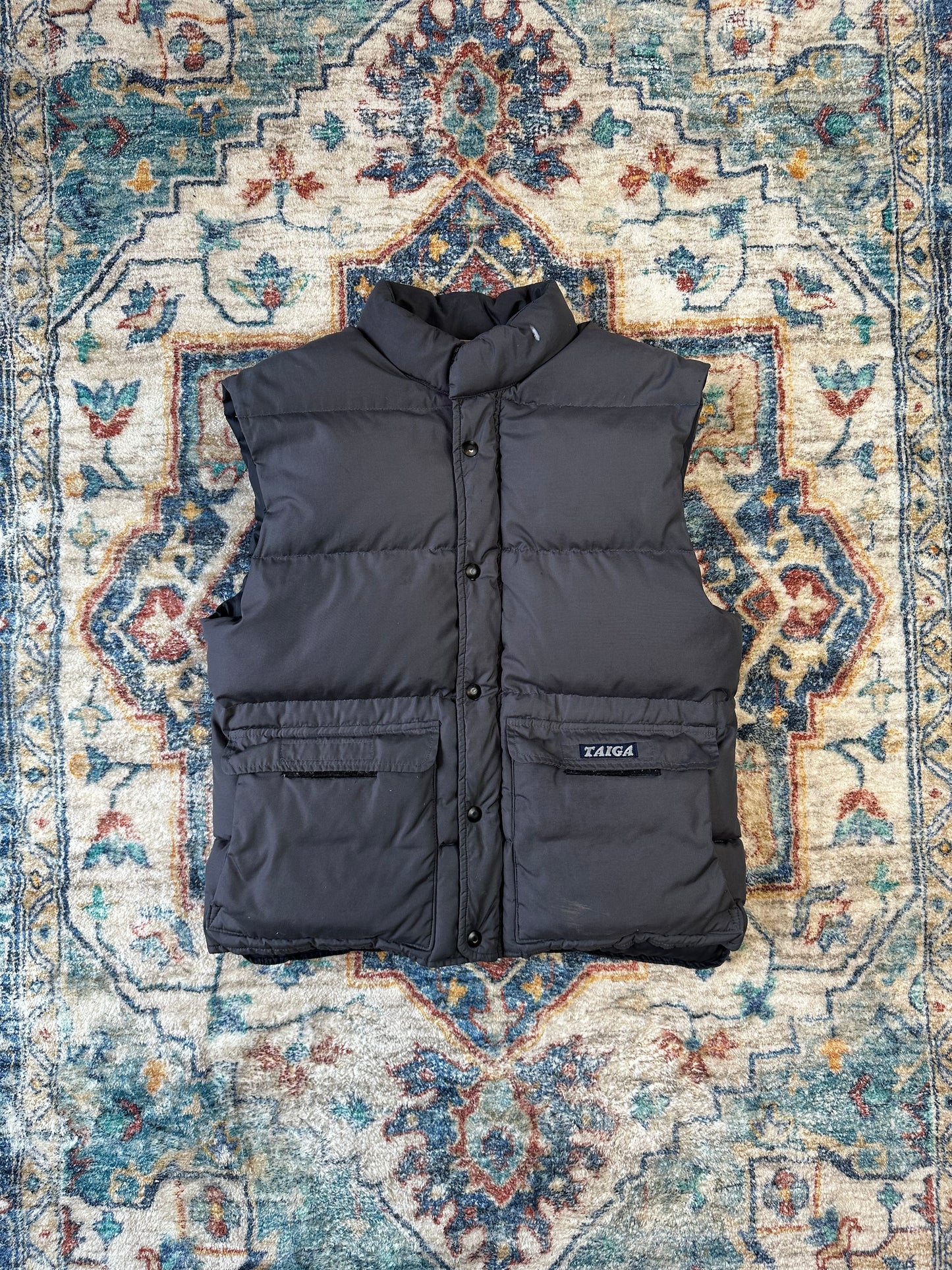 90s Taiga Grey Puffer Vest - L