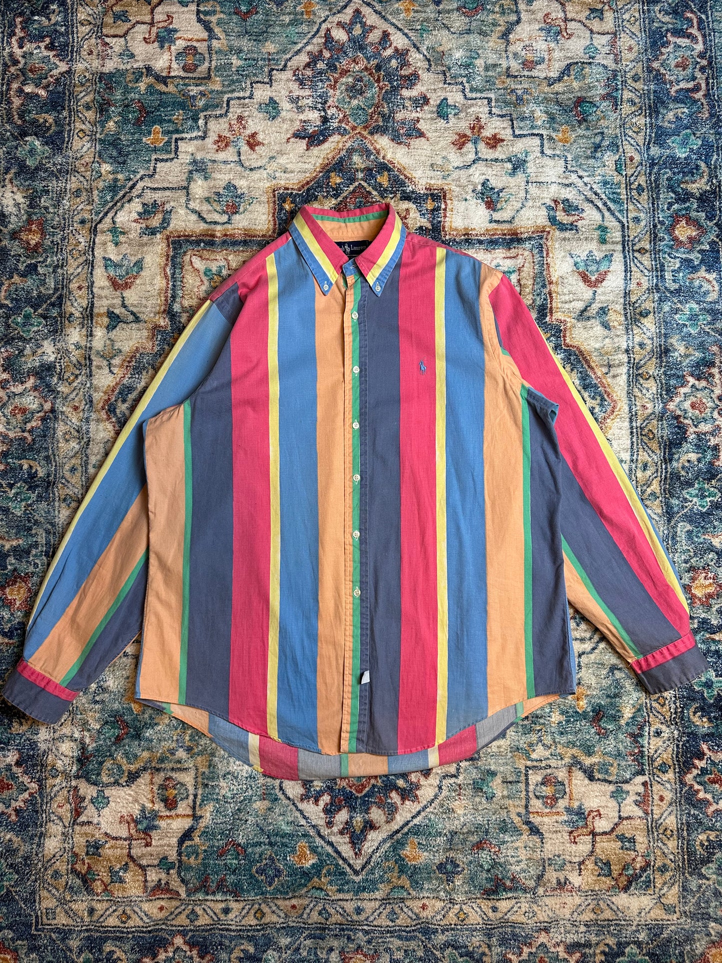 Polo Ralph Lauren Colour Block Striped Button-up Shirt - XL