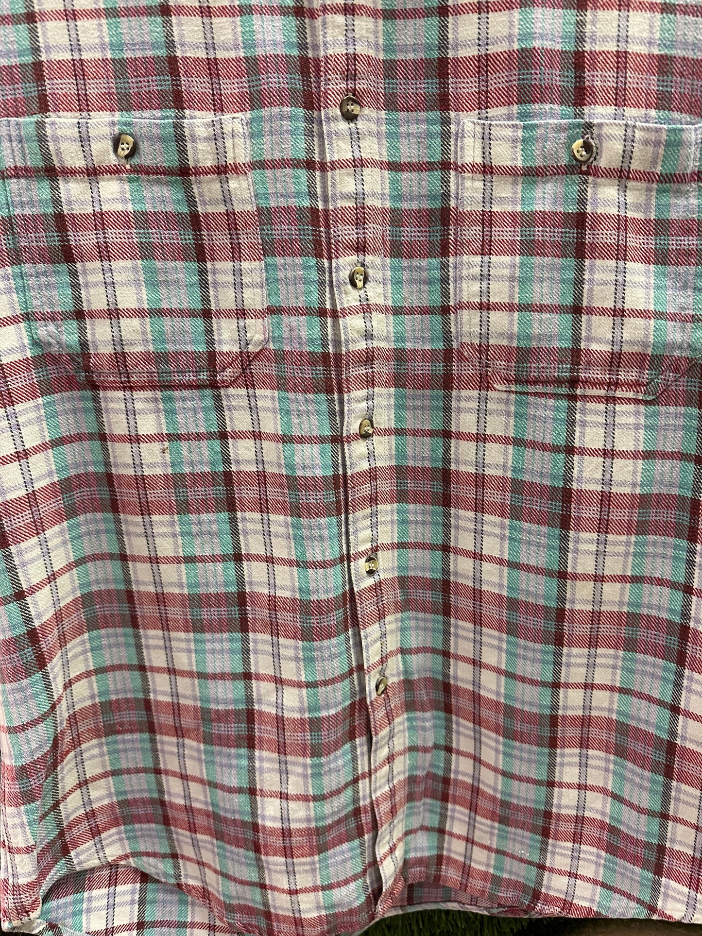 Vintage 1980s Plaid Flannel Shirt - L