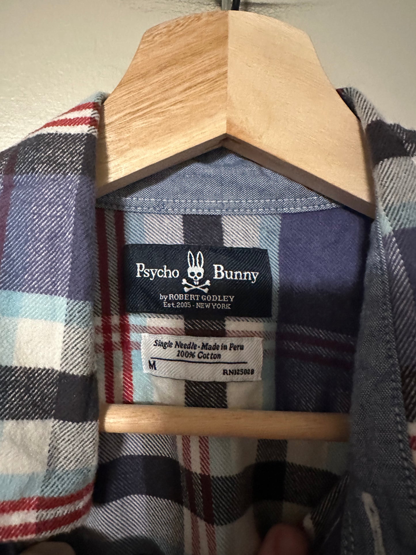 Psycho Bunny Plaid Flannel Shirt - M