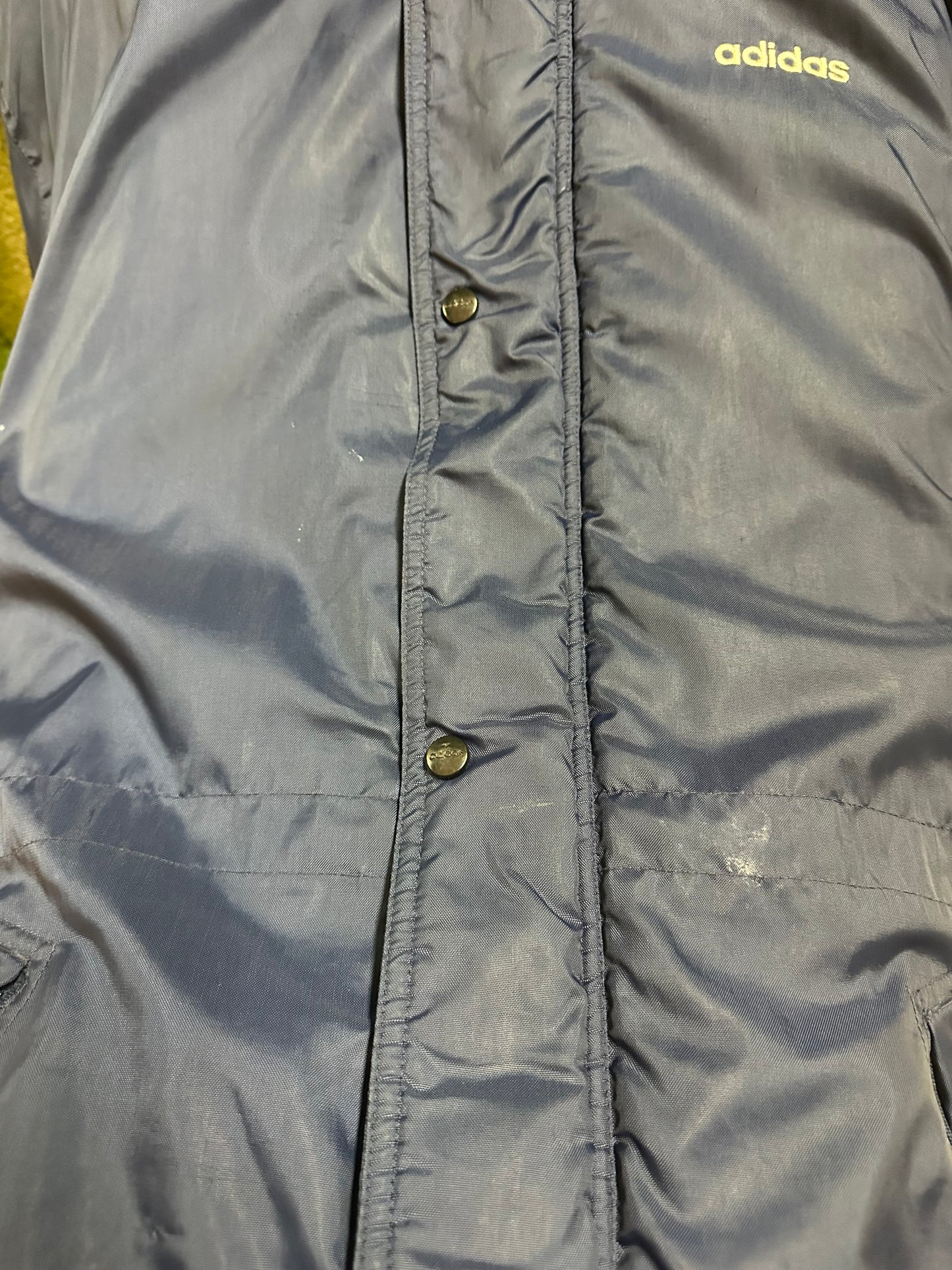 90s Adidas Spellout Long Jacket - S