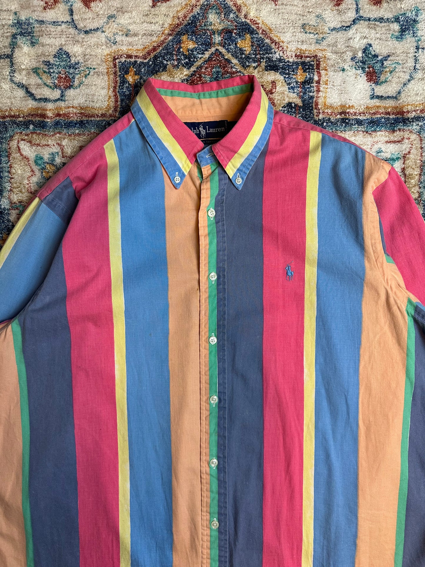 Polo Ralph Lauren Colour Block Striped Button-up Shirt - XL