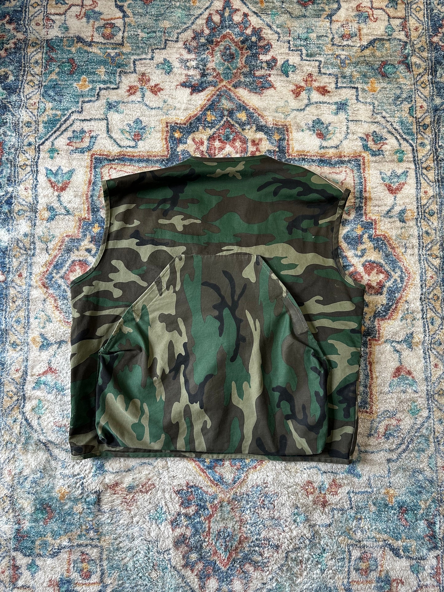 90s Camouflage Military Utility Vest - L