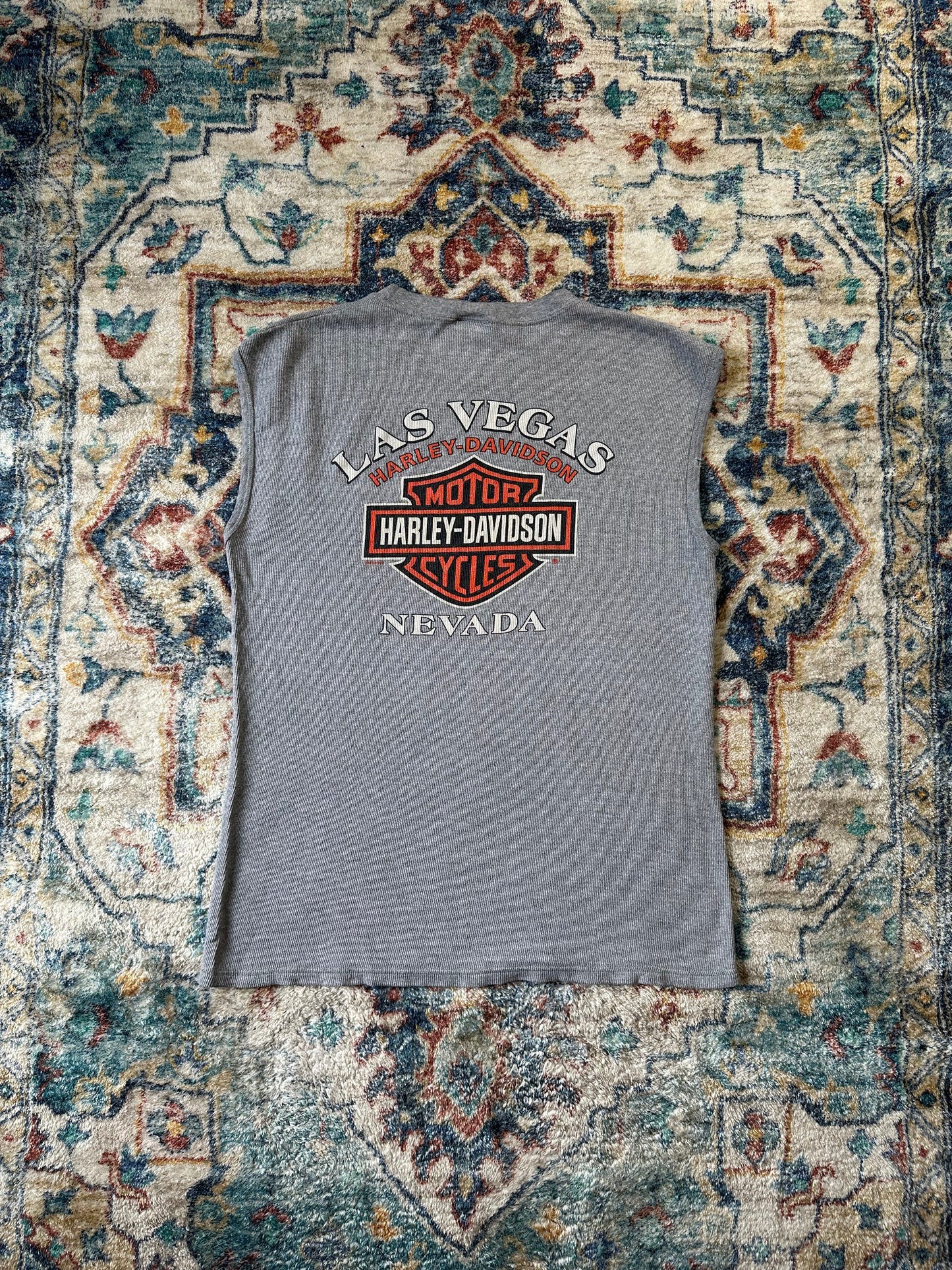00s Harley Davidson Las Vegas Thermal Sleeveless Top - L