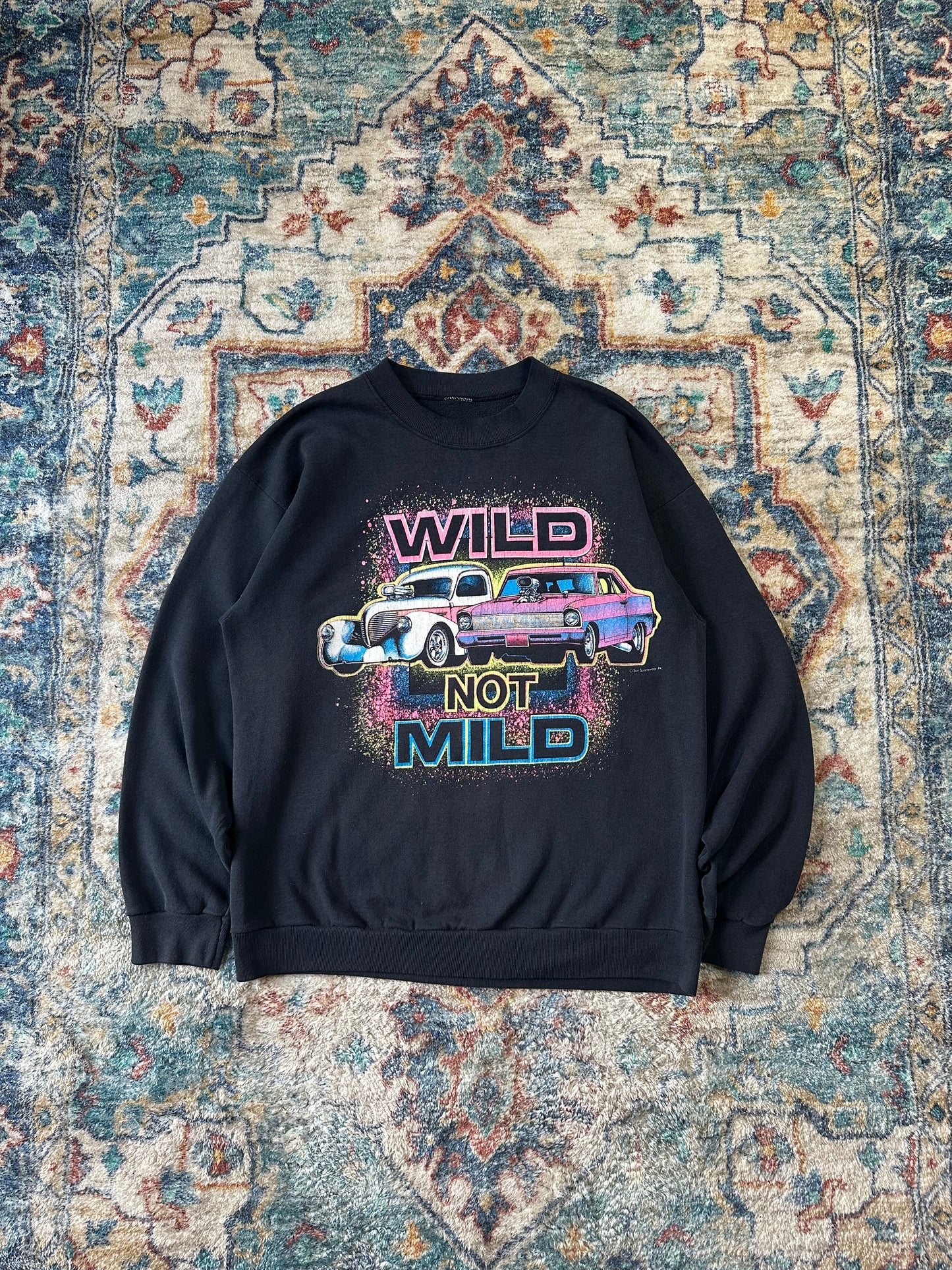 90s Wild Not Mild Classic Cars Crewneck - L