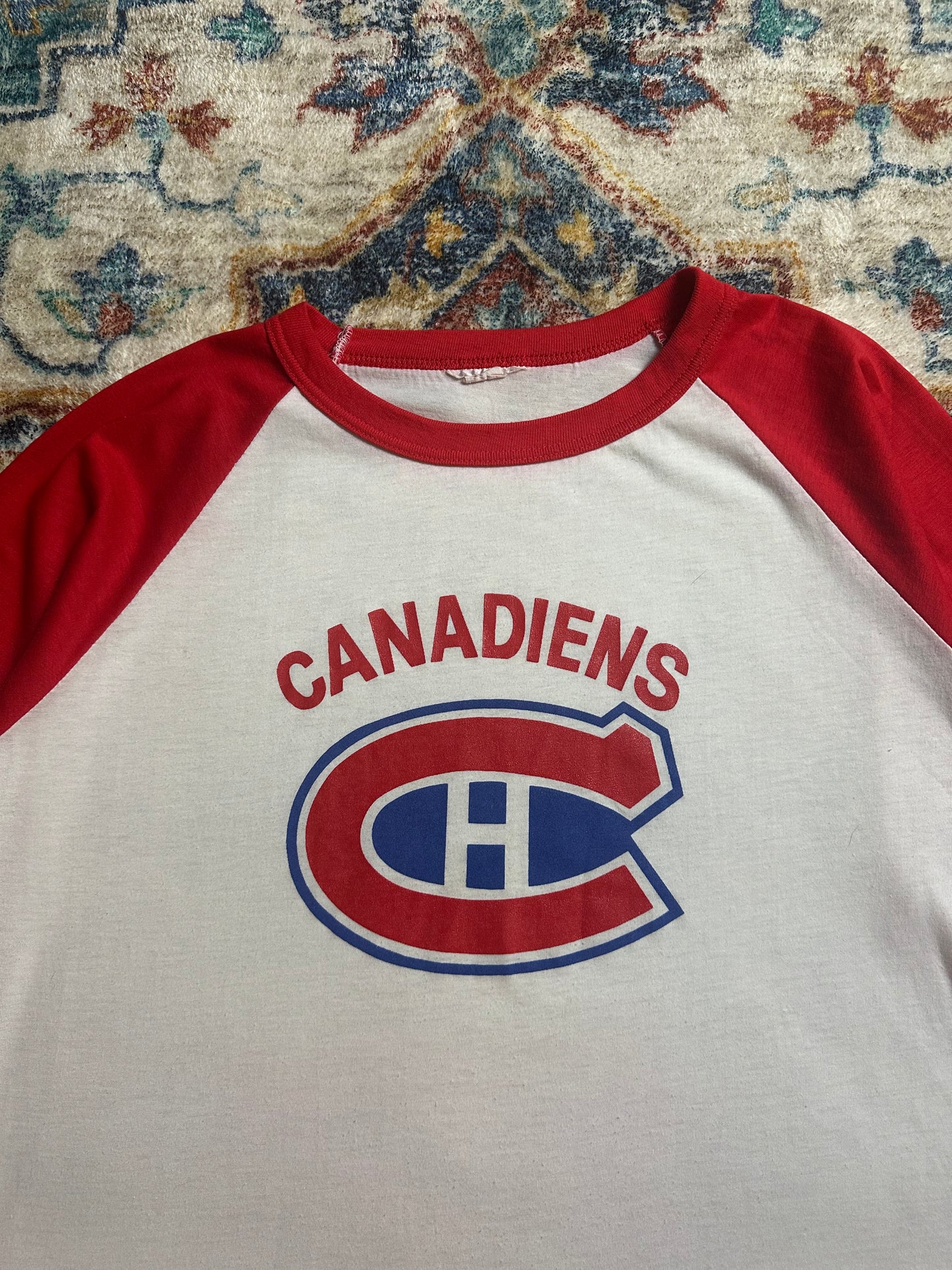 80s NHL Montreal Canadiens Raglan T-shirt - L