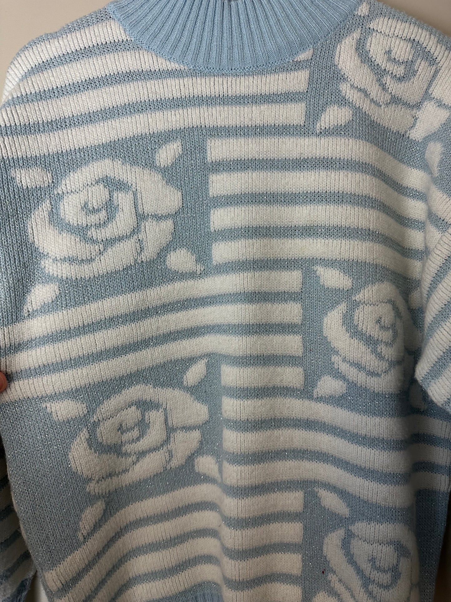 Vintage Scarpini Floral Turtleneck Sweater - L