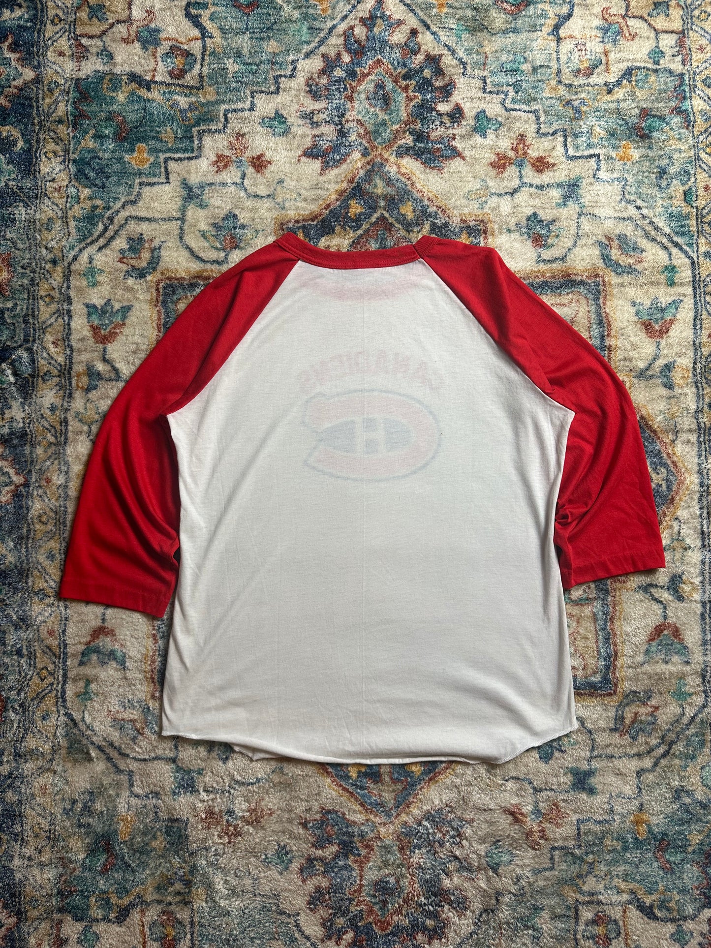 80s NHL Montreal Canadiens Raglan T-shirt - L