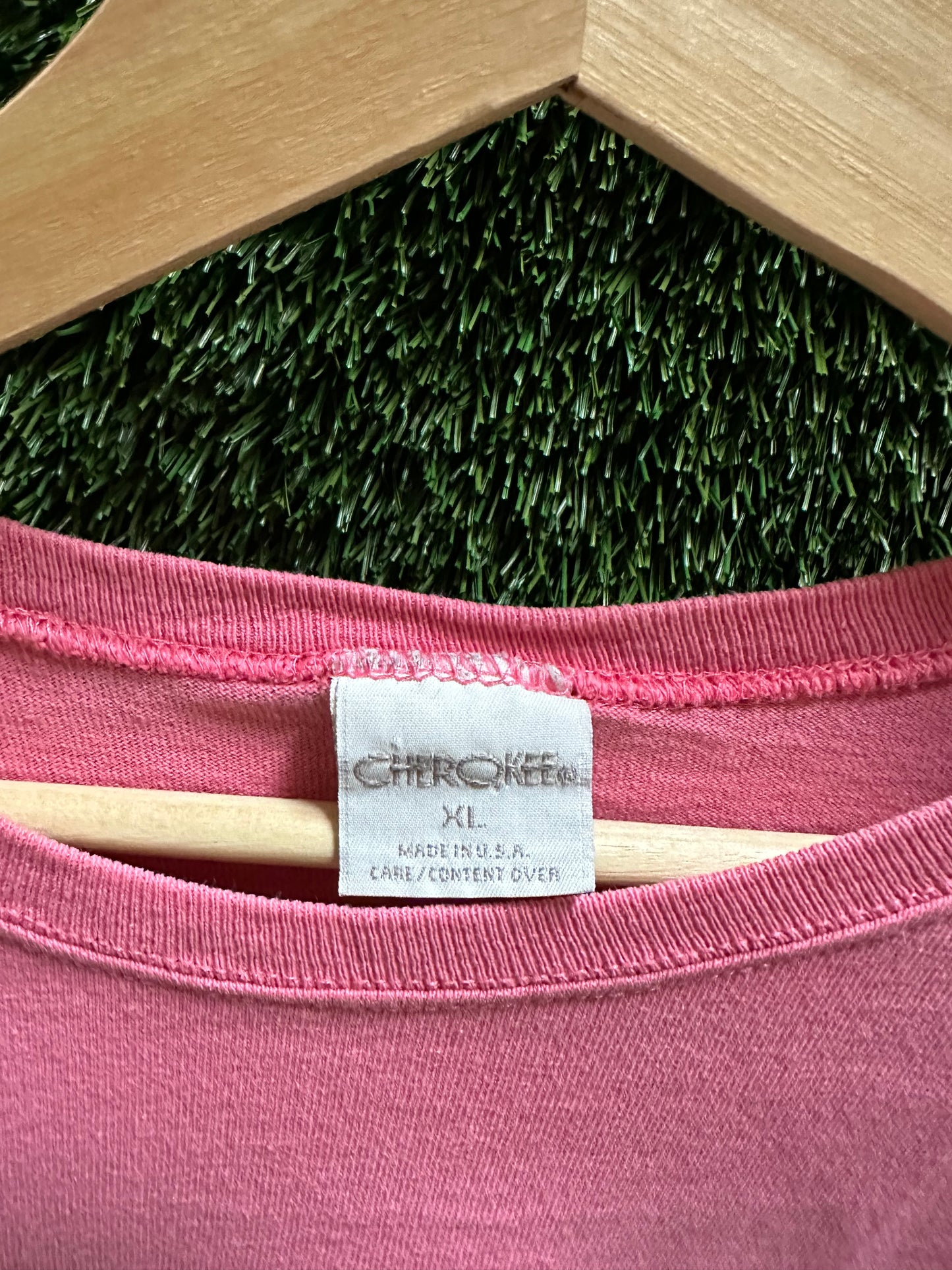00s Cherokee Pink Tonal Spellout Long Sleeve T-shirt - XL