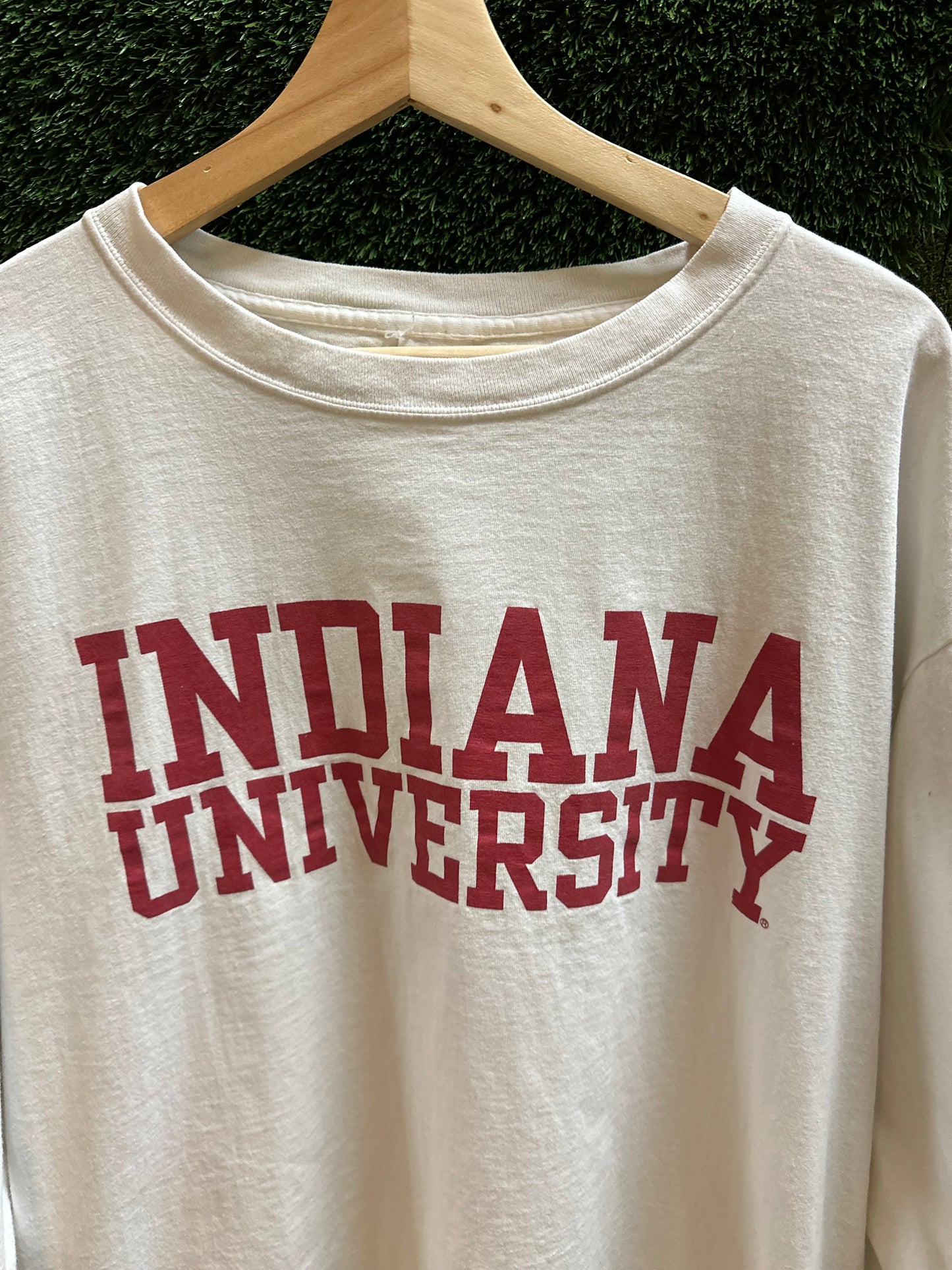 90s NCAA Indiana University Spellout Long Sleeve T-shirt - L