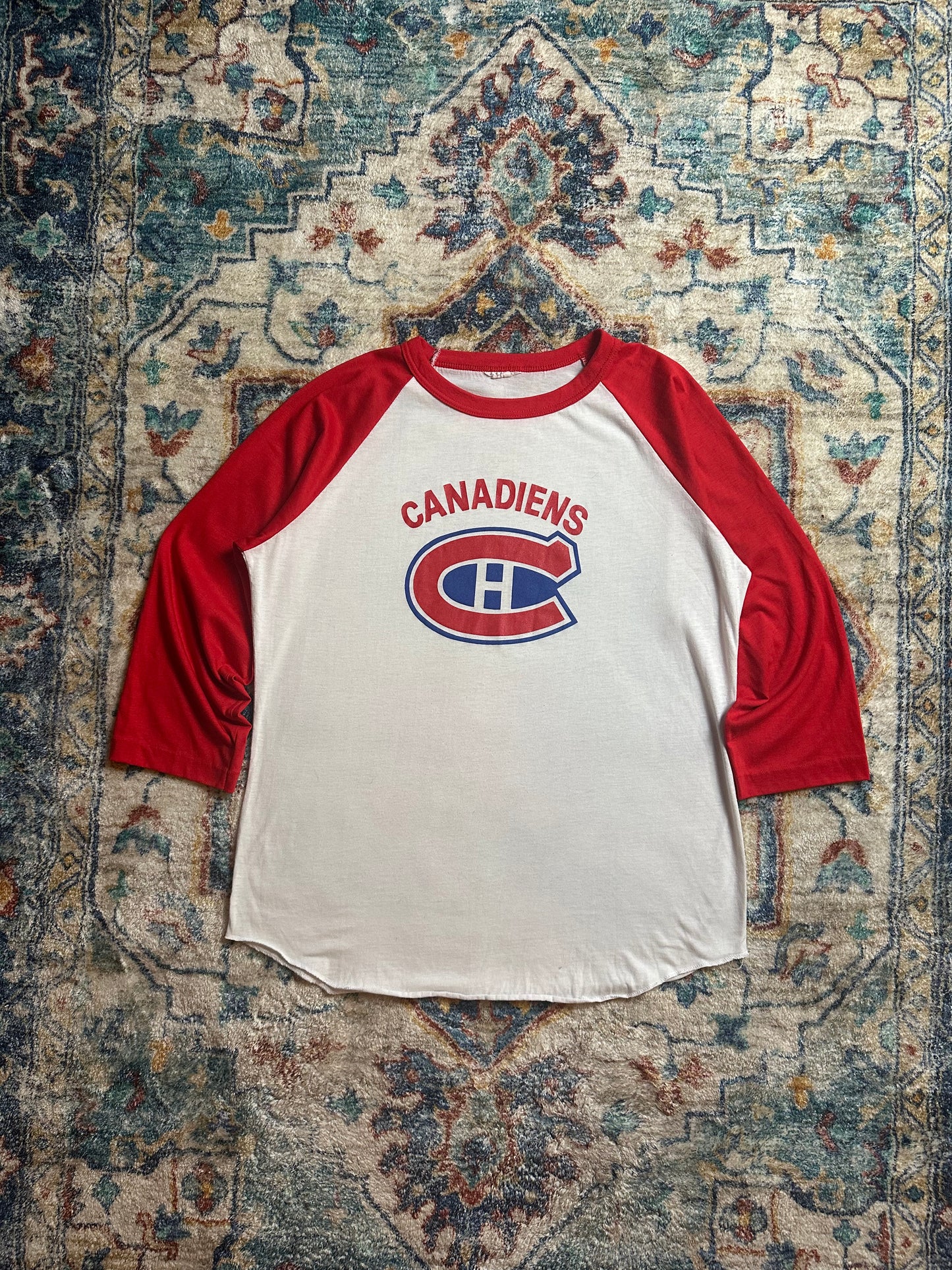 80s NHL Montreal Canadiens Raglan T-shirt - L