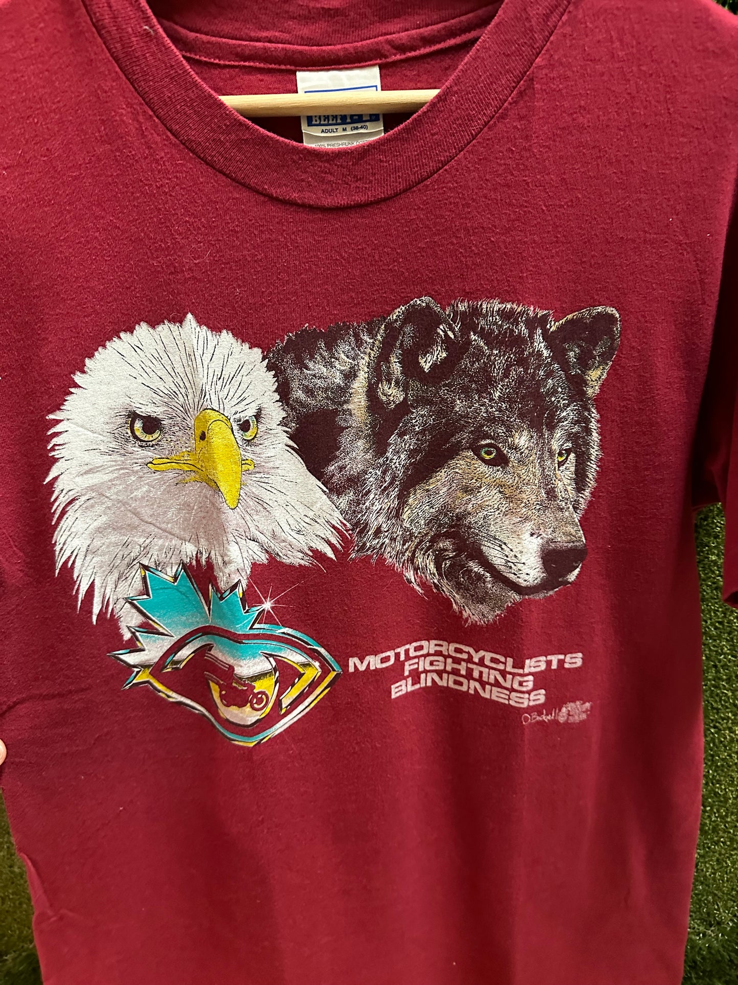 90s Bikers Fighting Blindness Animals T-shirt - M