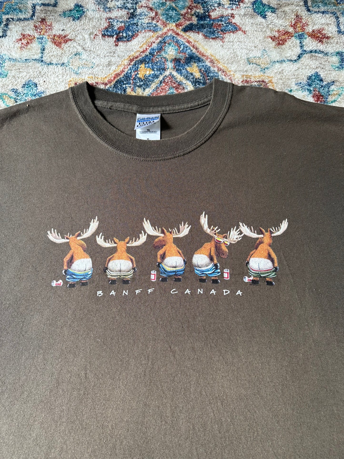 00s Banff Moose Crack Humour T-shirt - L