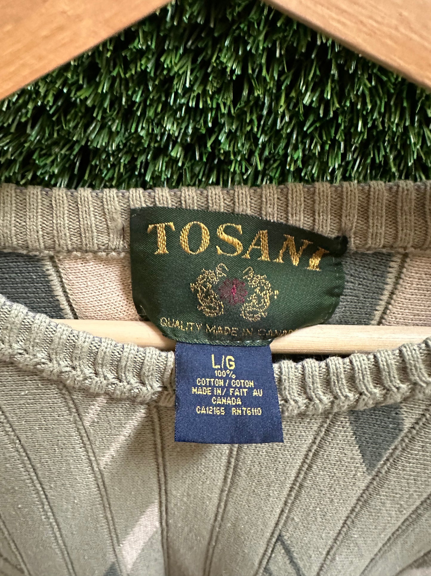 90s Tosani Abstract Striped Sweater - L