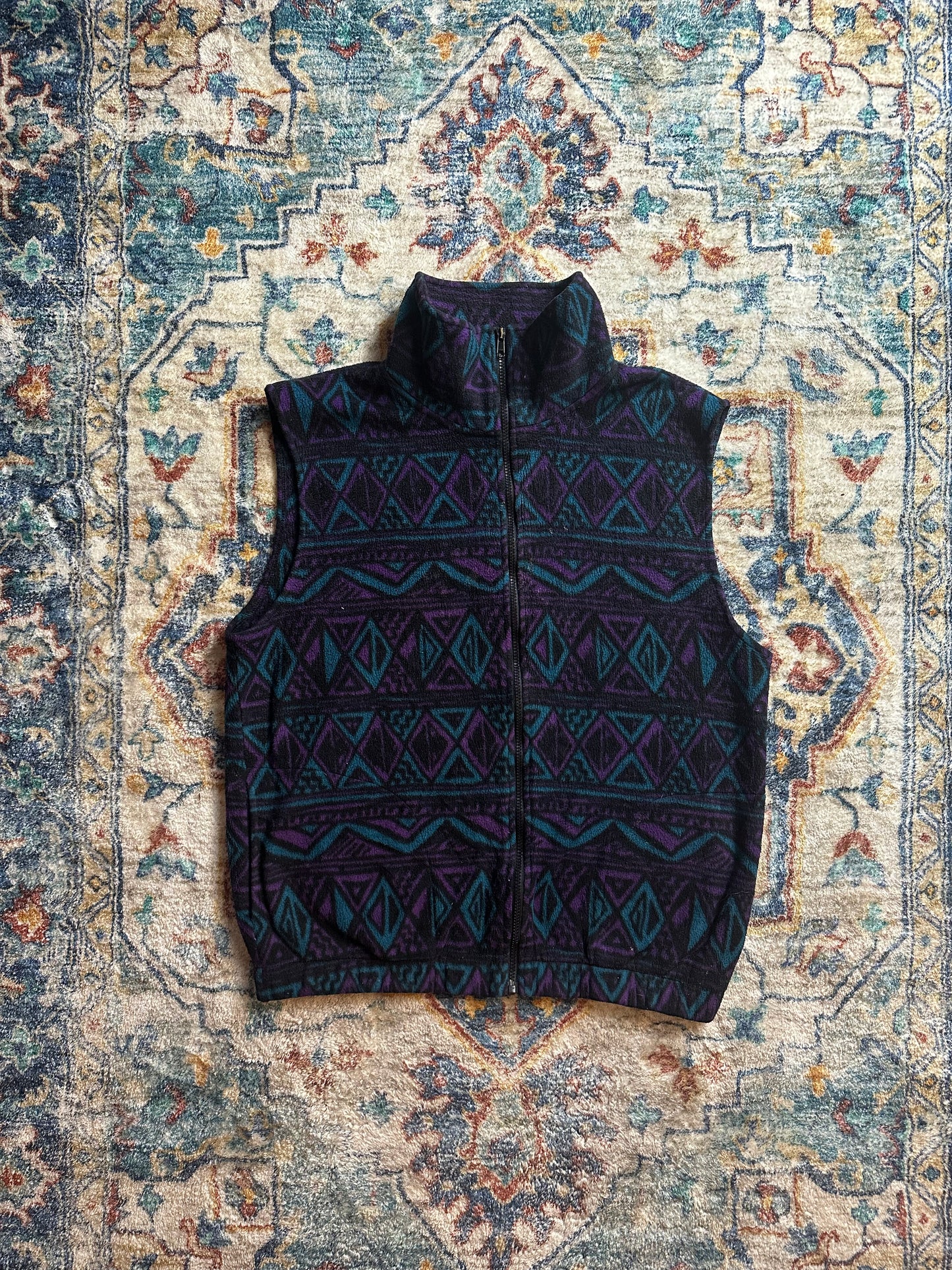 90s Bruzer Abstract Fleece Vest - L