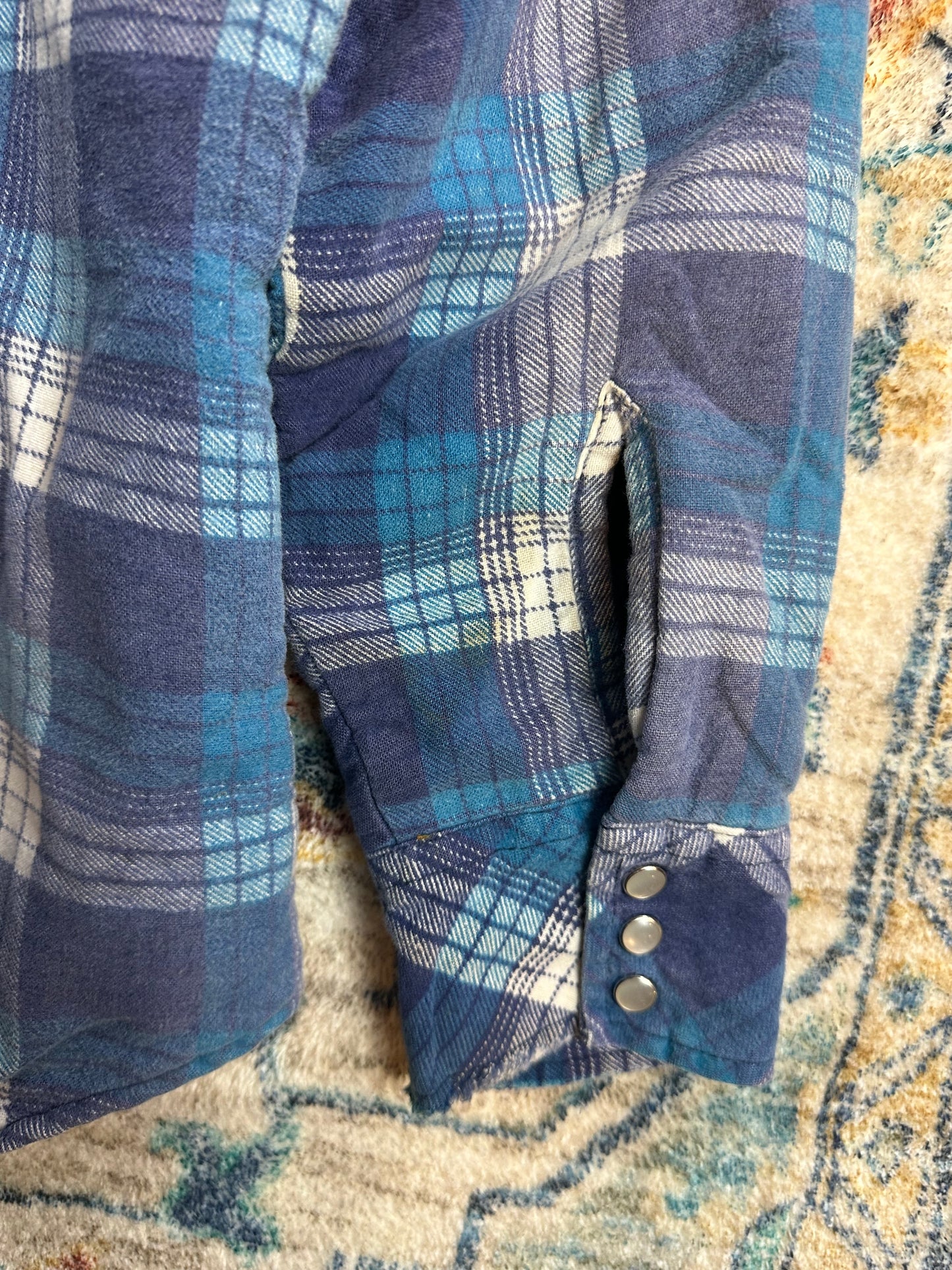 80s Bar-B Pearl Snap Flannel Shirt - S