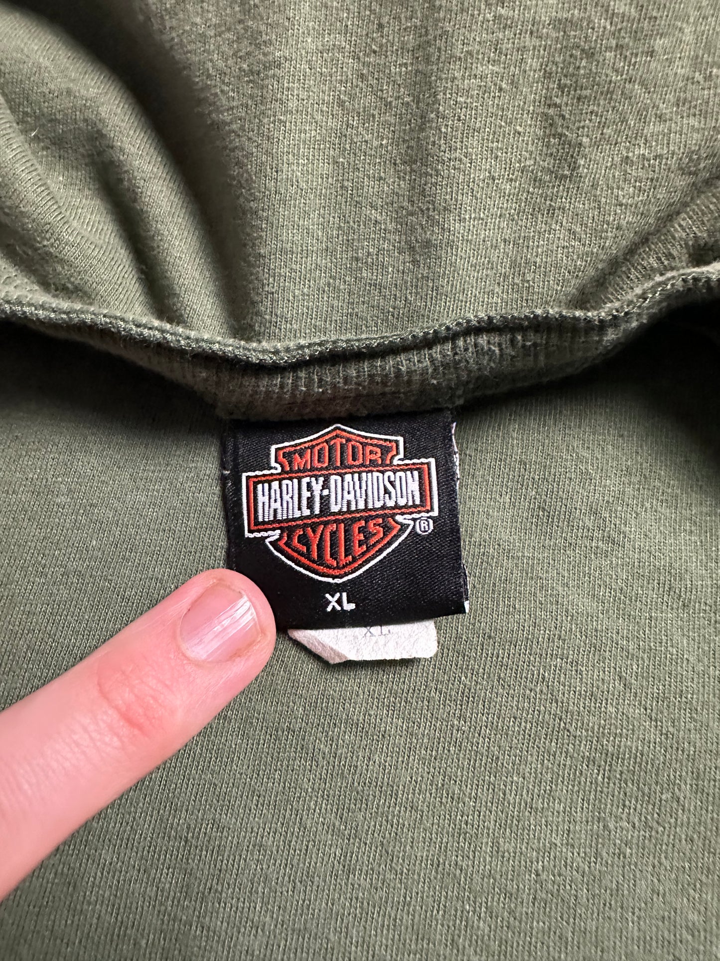 00s Harley Davidson Long Sleeve Henley Shirt - XL