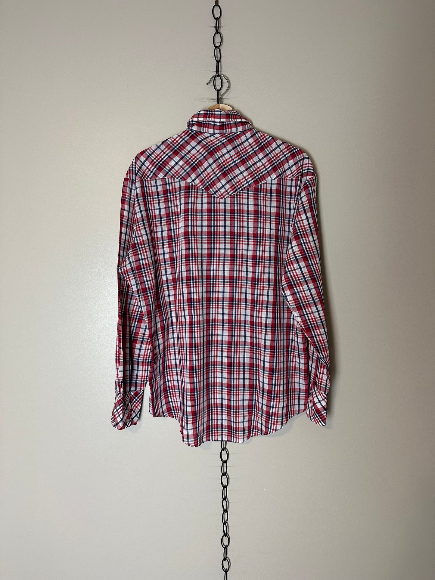 80s High Country Pearl Snap Plaid Shirt - XL