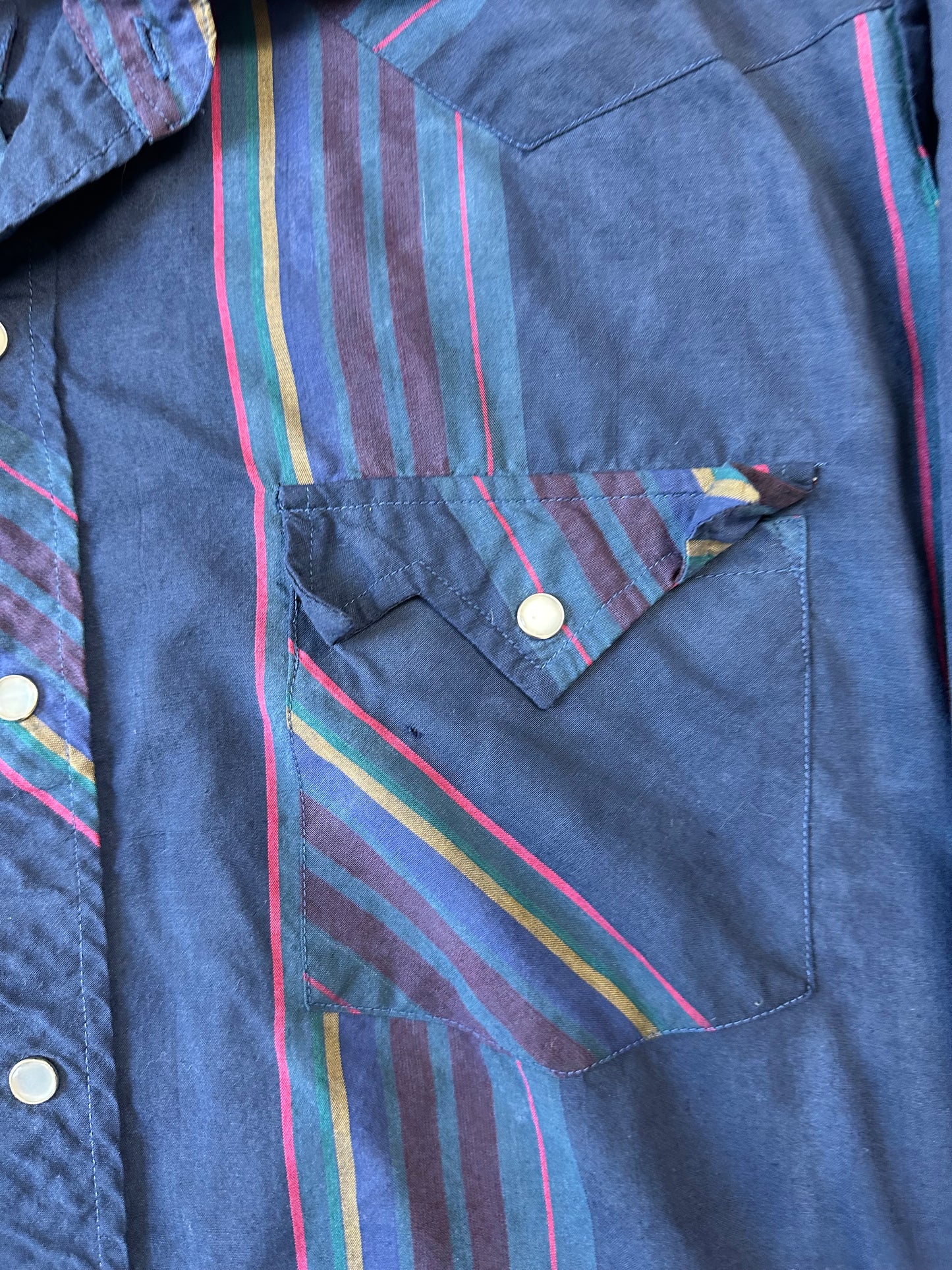 90s Trading Post Company Striped Western Button-up Shirt - XXL