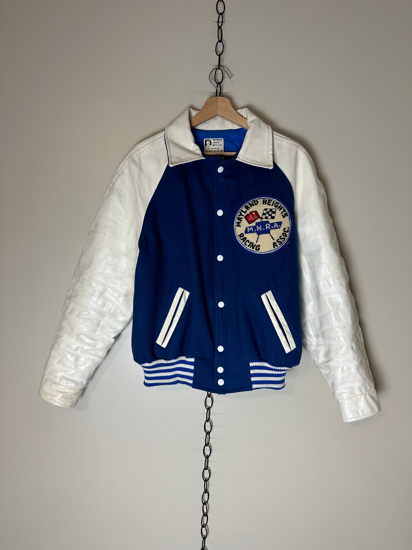 80s Maryland Heights Racing Club Varsity Jacket - M