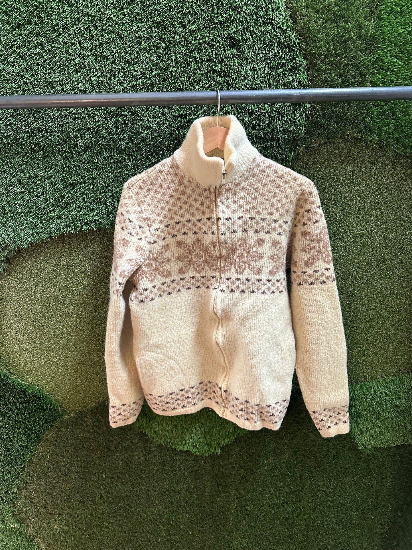 80s Tundra Zip-up Sweater - M
