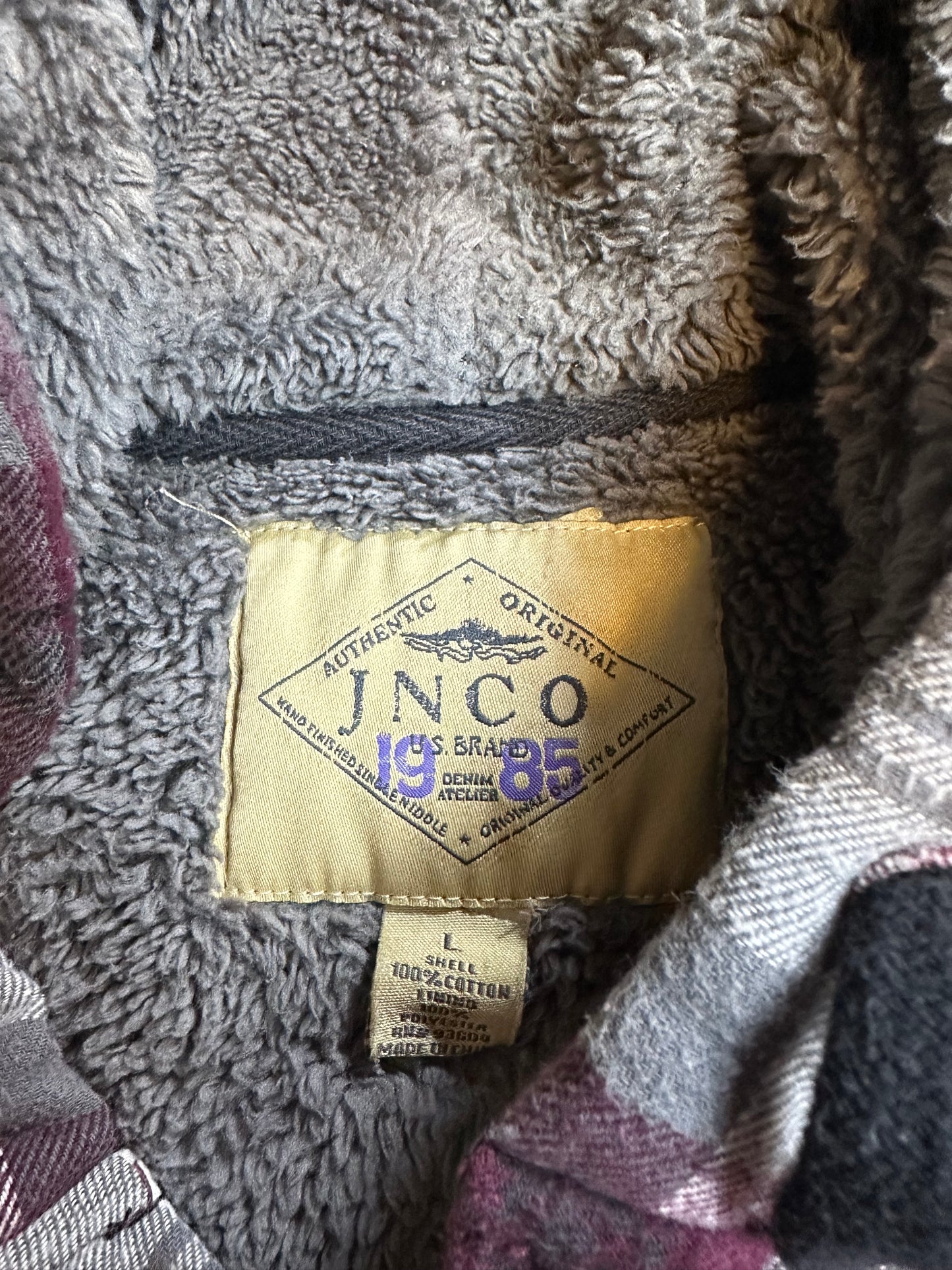 00s JNCO Sherpa Lined Plaid Jacket - L