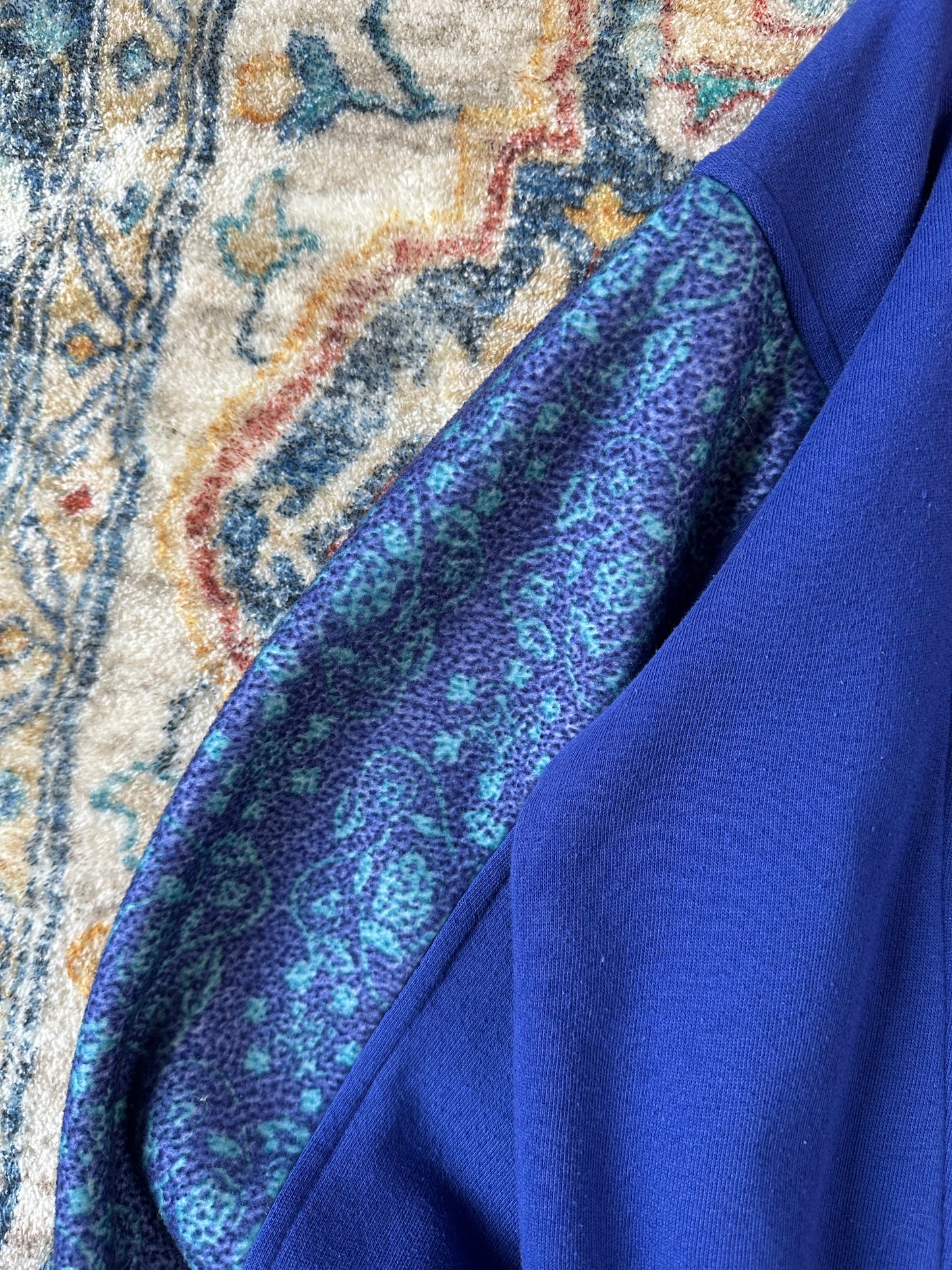 90s Foot Locker Floral 1/4 Zip-up Sweatshirt - M