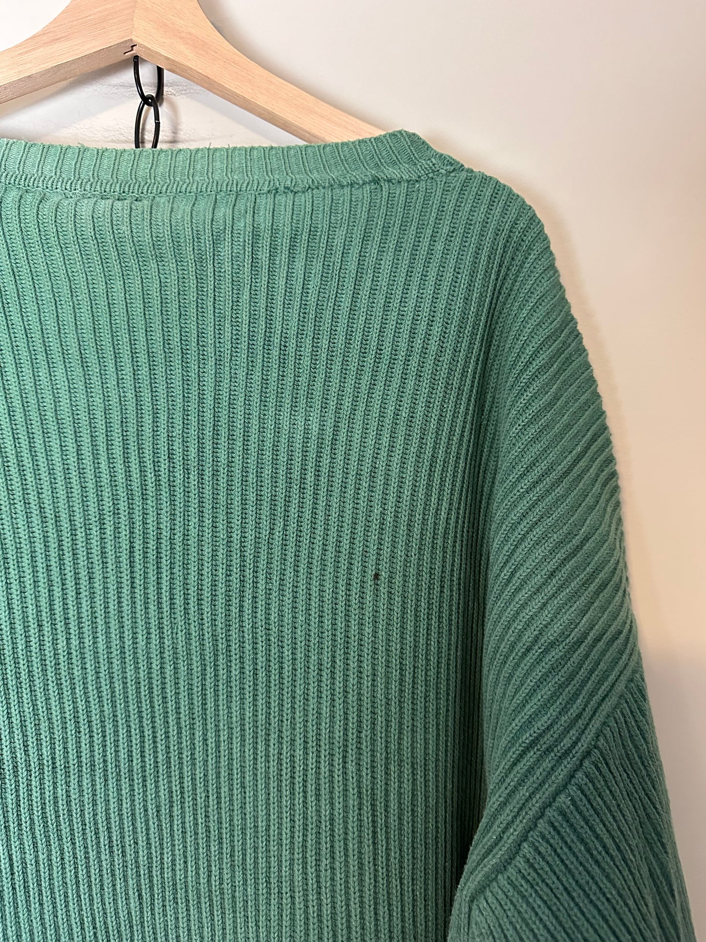 00s Nordstrom Green Ribbed Cardigan Sweater - L