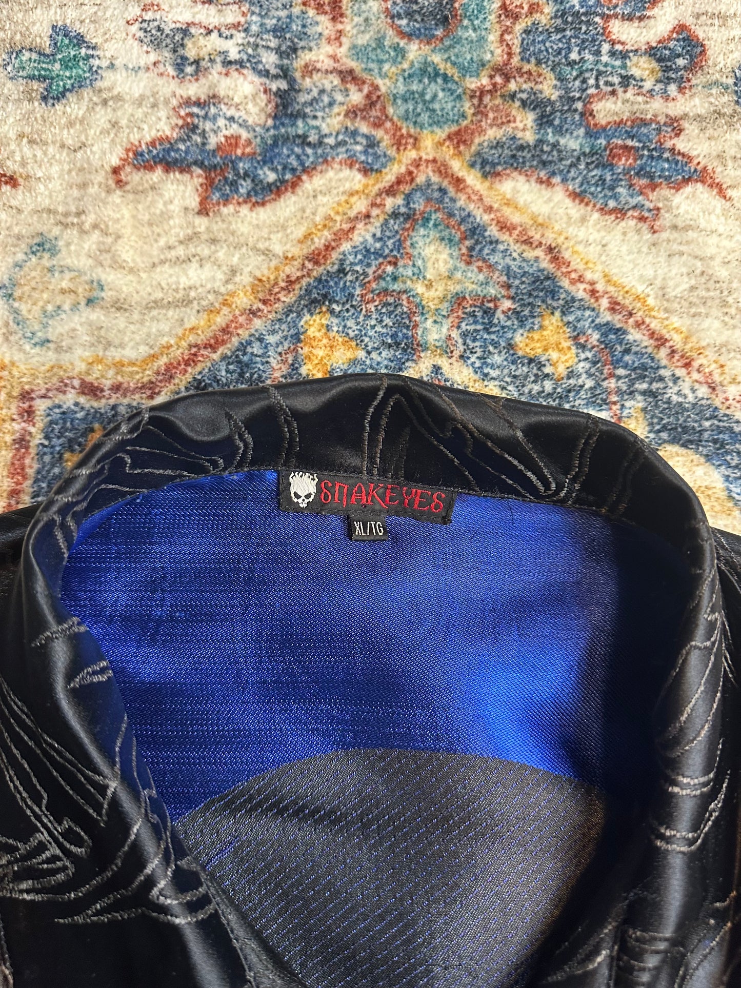 00s Snake Eyes Skull All Over Print Button-up Shirt - XL