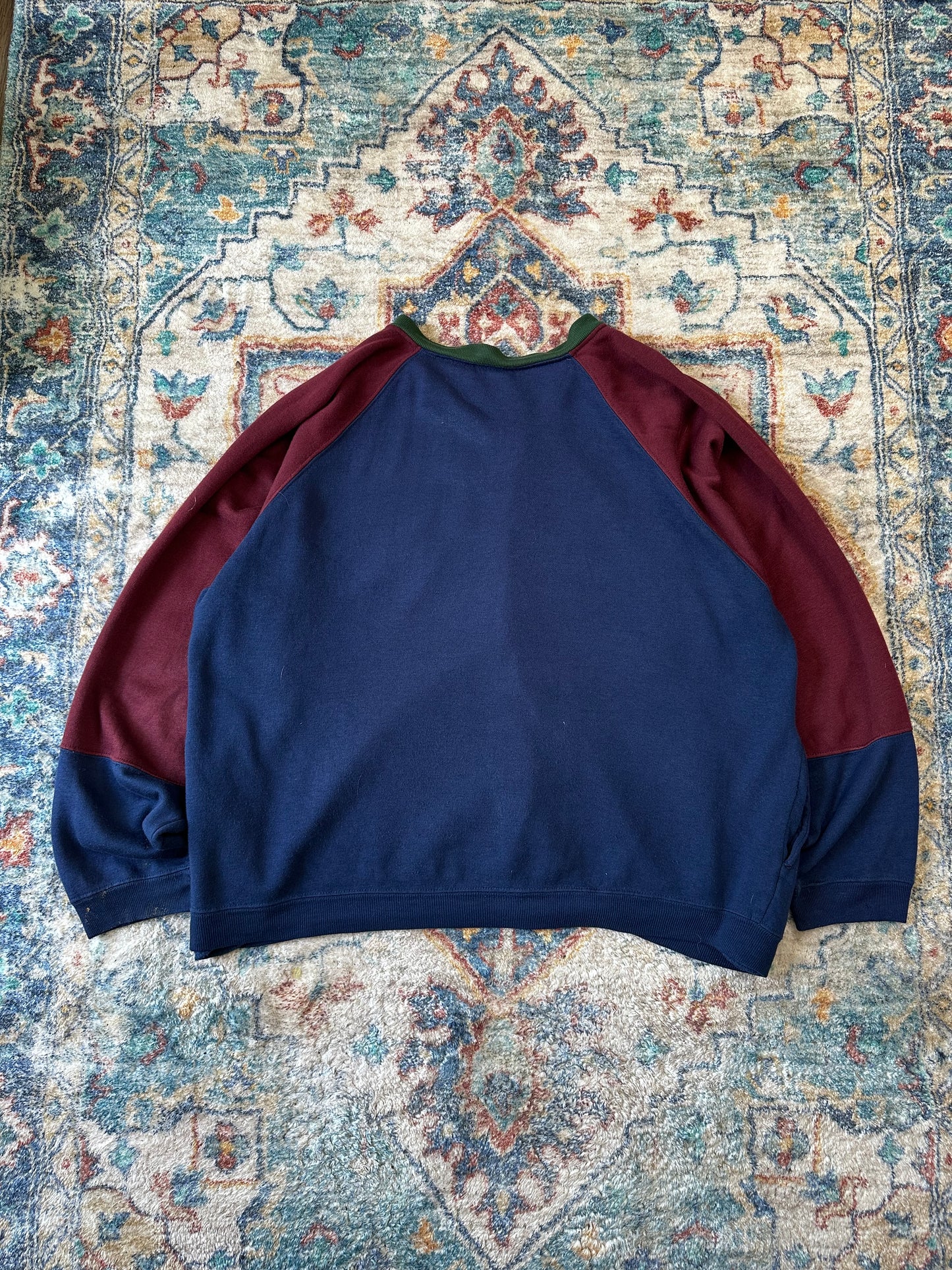 90s Colour Blocking Zip-up Sweatshirt - XXL