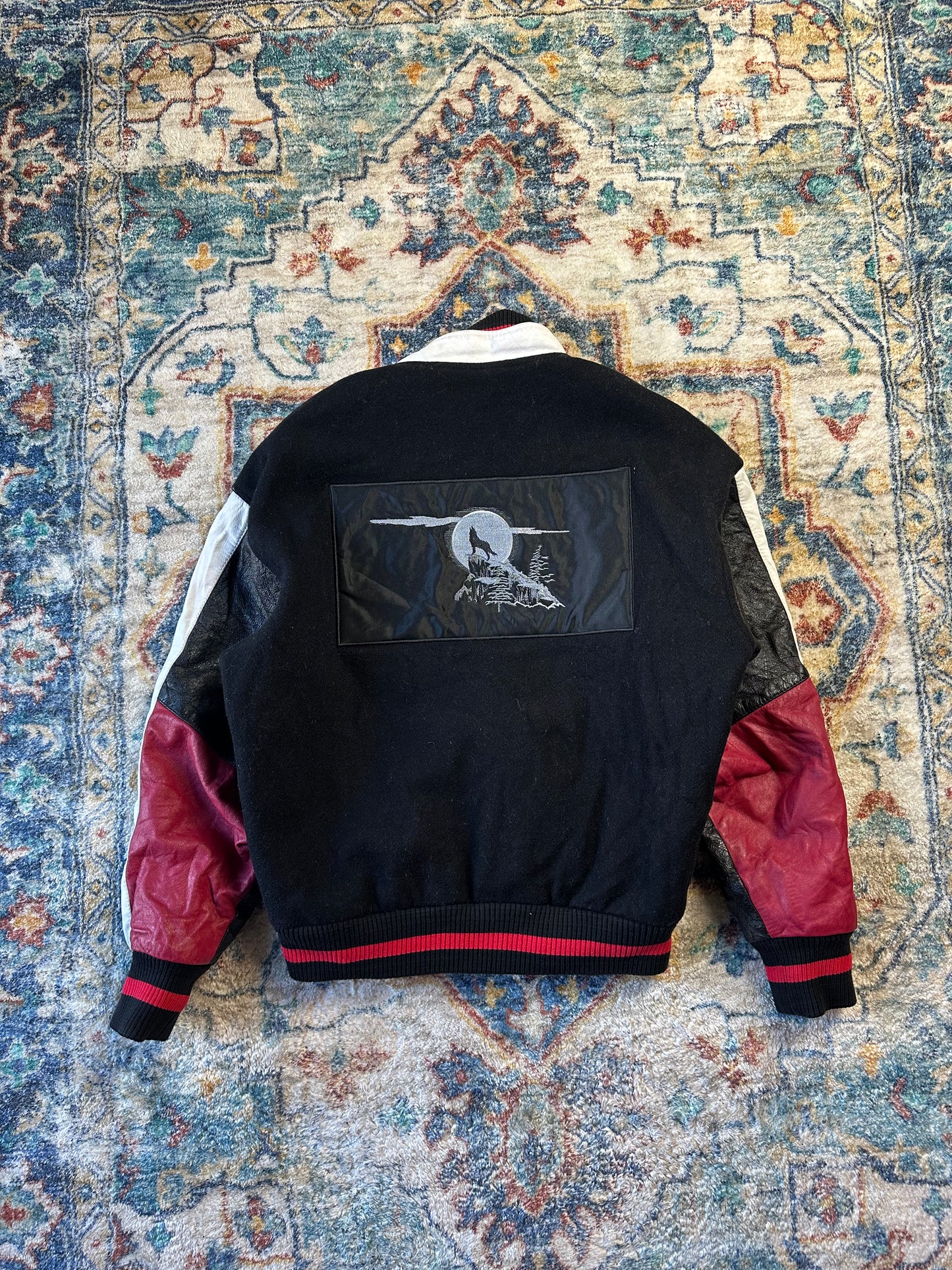 90s GX94 Wolf Varsity Jacket - S
