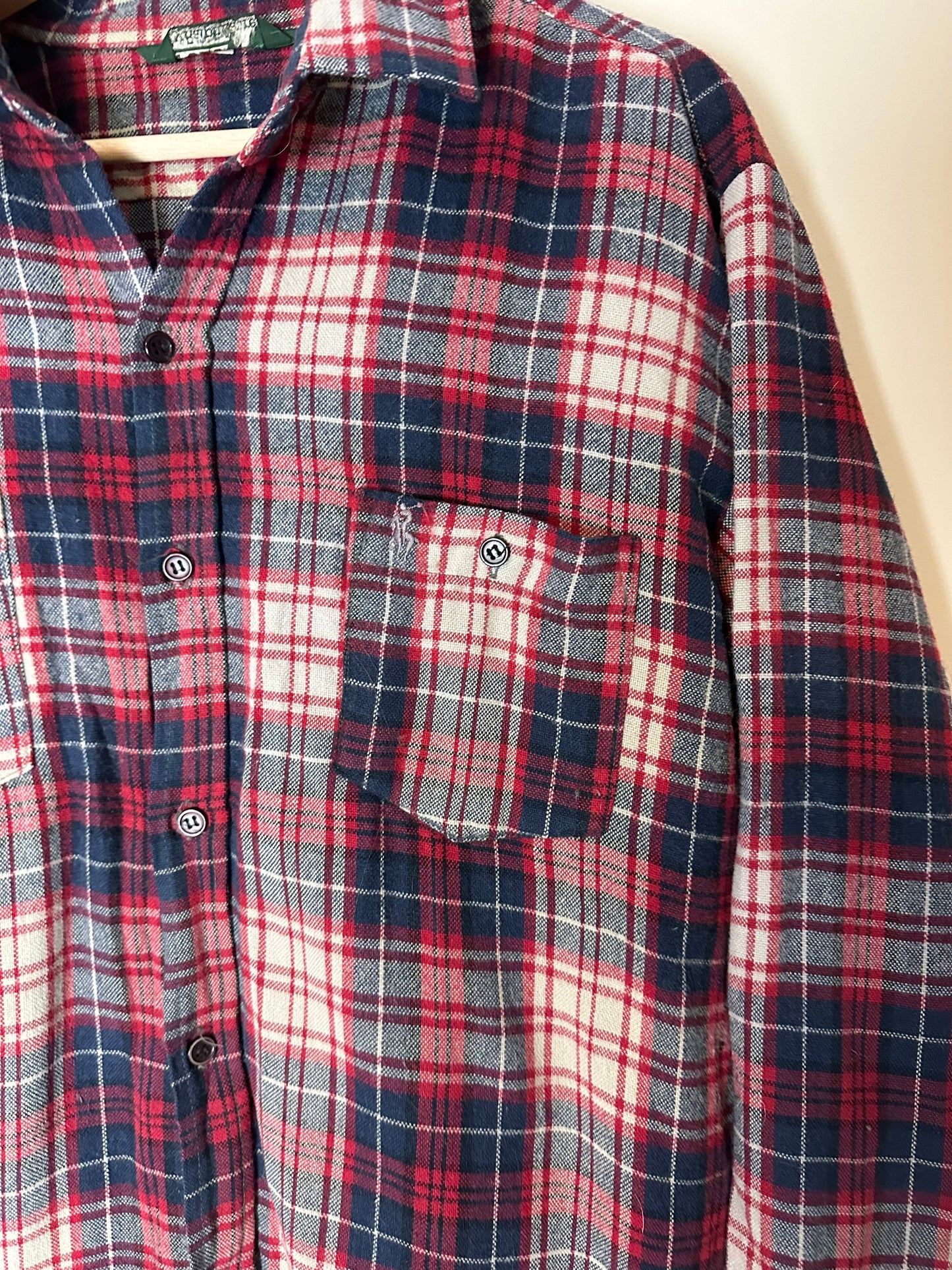 90s Polo Ralph Lauren Red Plaid Flannel Shirt - L
