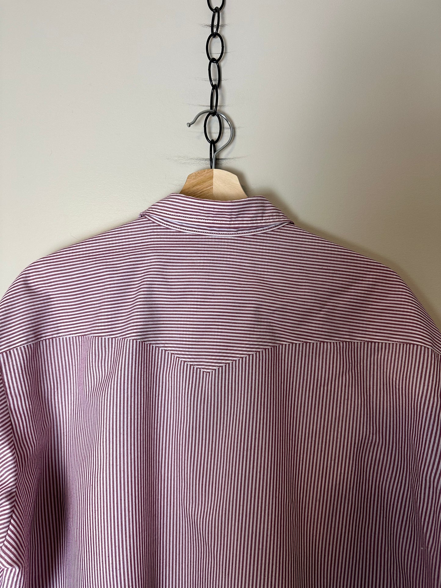 80s Western Craft Pinstriped Pearl Snap Shirt - XXL