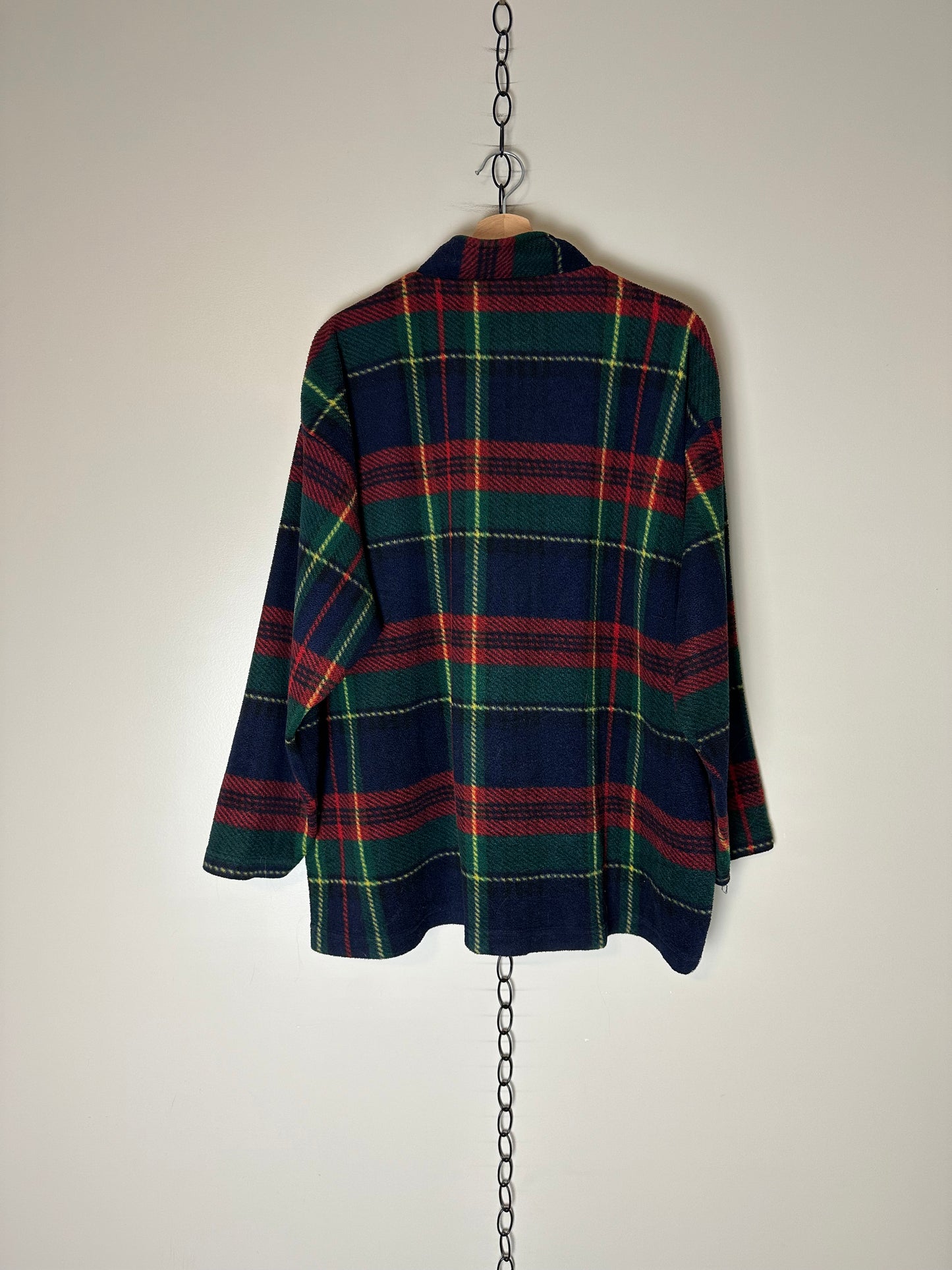 90s Cherokee Plaid 1/4 Zip-up Fleece - XL
