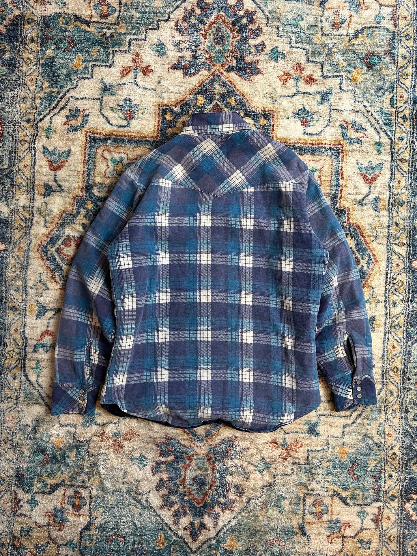80s Bar-B Pearl Snap Flannel Shirt - S