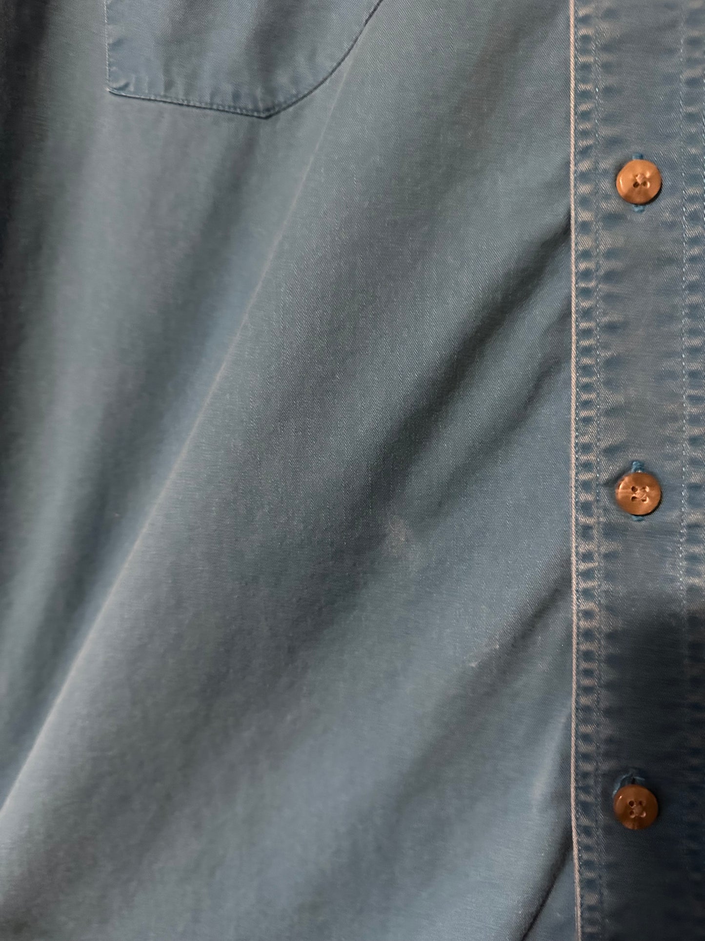 90s Wrangler Blue Spellout Western Button-up Shirt - L