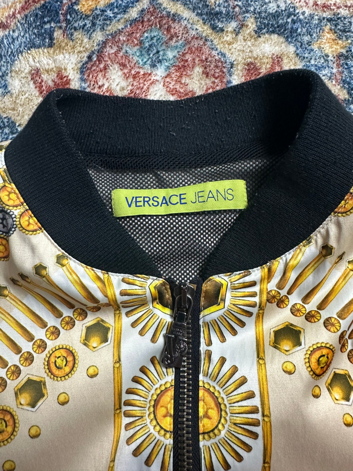 Versace Gold Zip-up Light Jacket - M