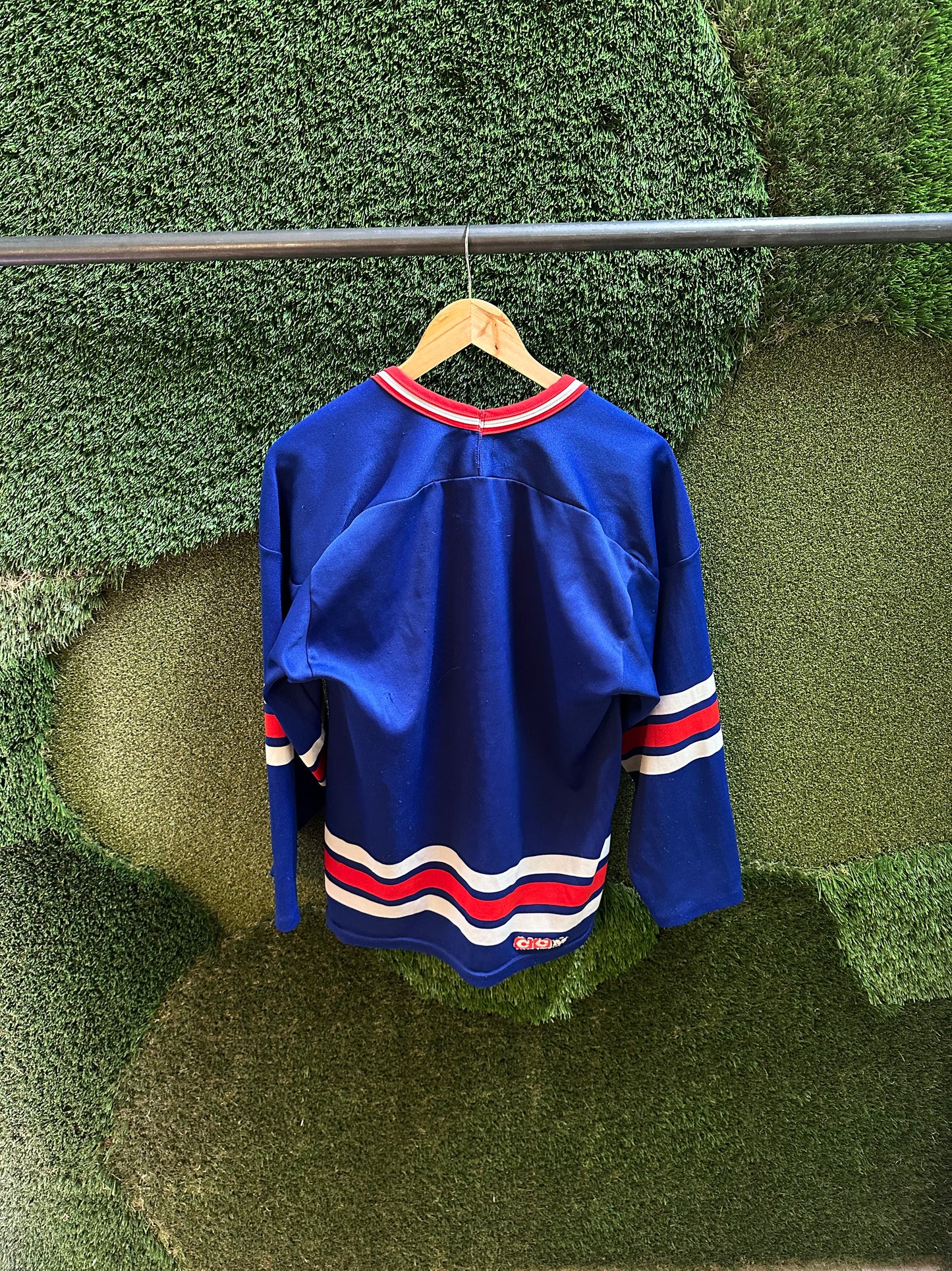 90s NHL CCM New York Rangers Spellout Jersey - M