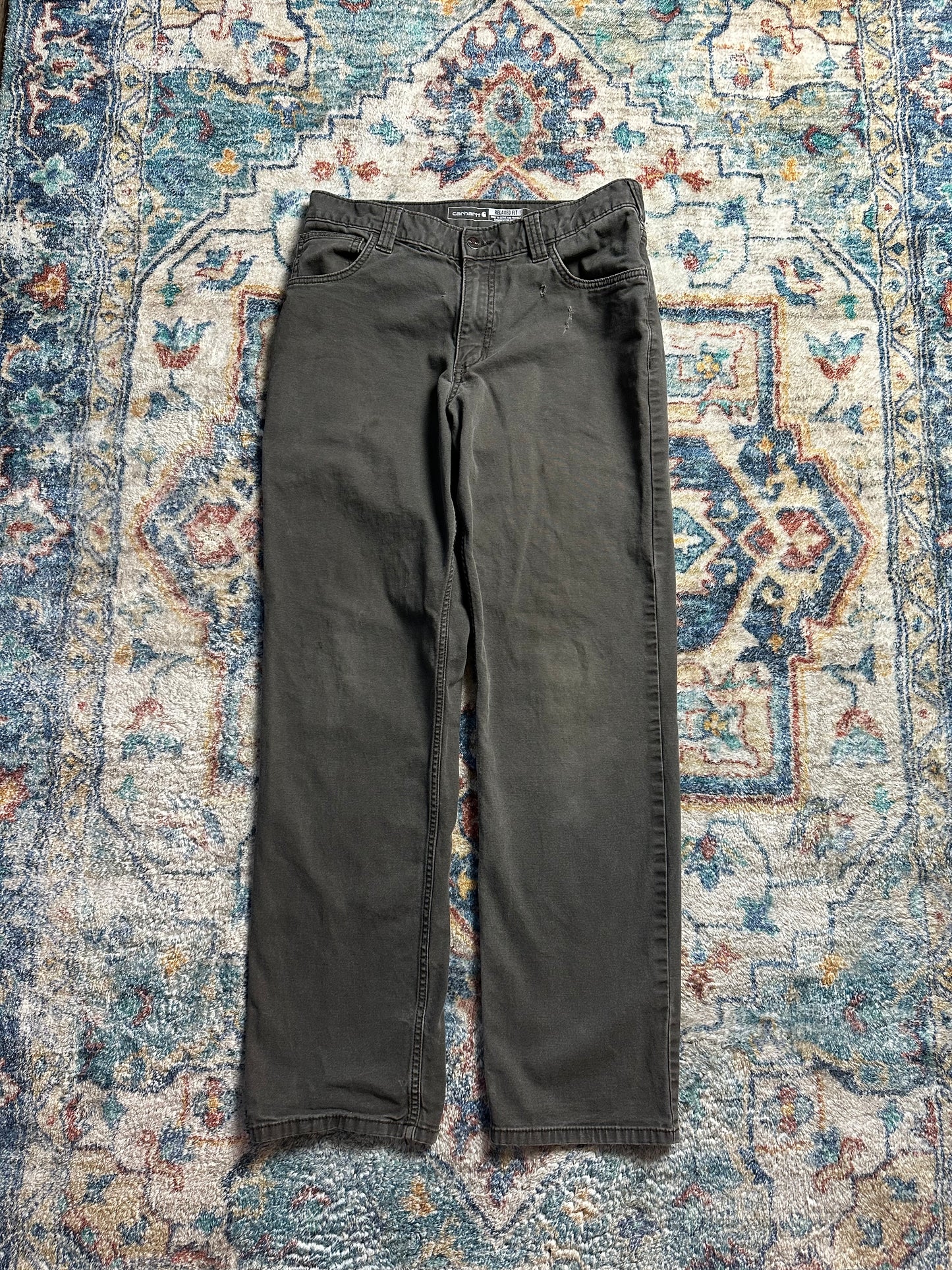 00s Carhartt Green Carpenter Workwear Pants - 30