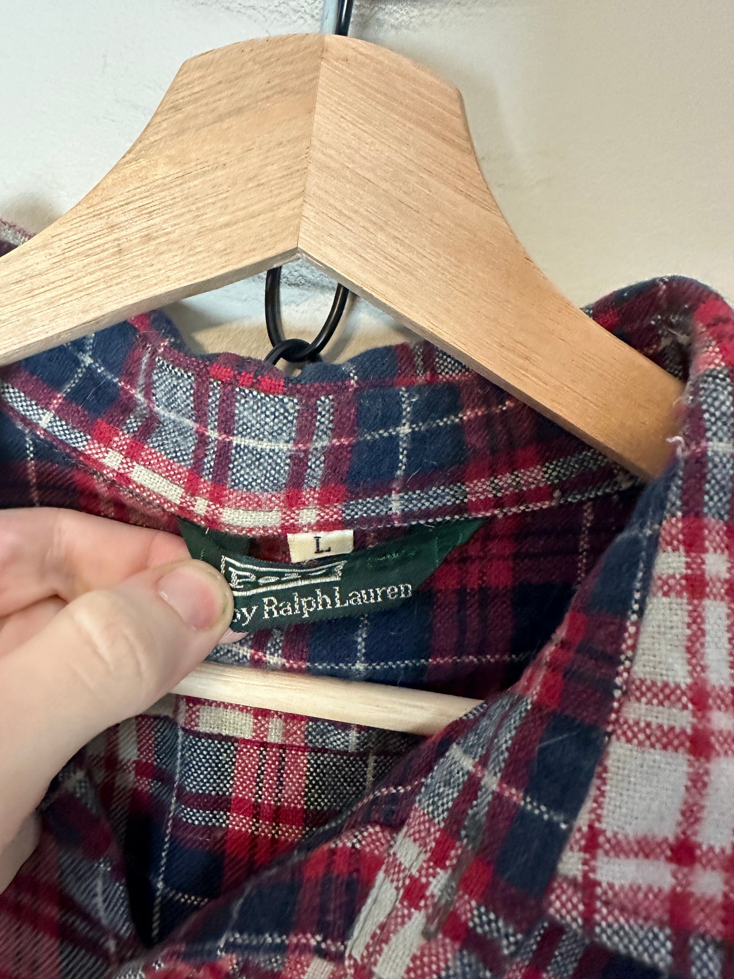 90s Polo Ralph Lauren Red Plaid Flannel Shirt - L