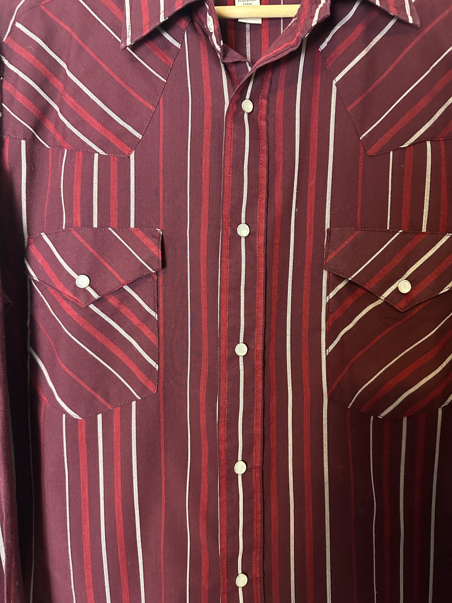 90s Ash Creek Trading Striped Pearl Snap Shirt - M