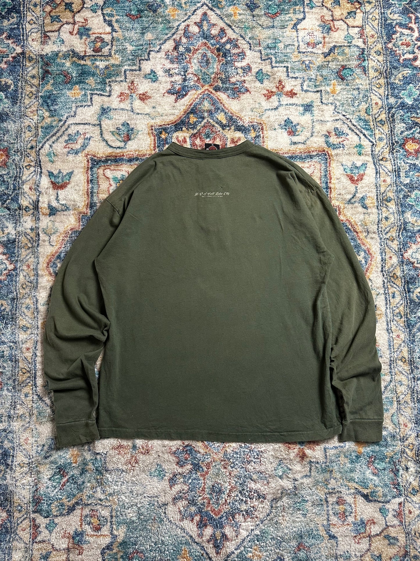 00s Harley Davidson Long Sleeve Henley Shirt - XL