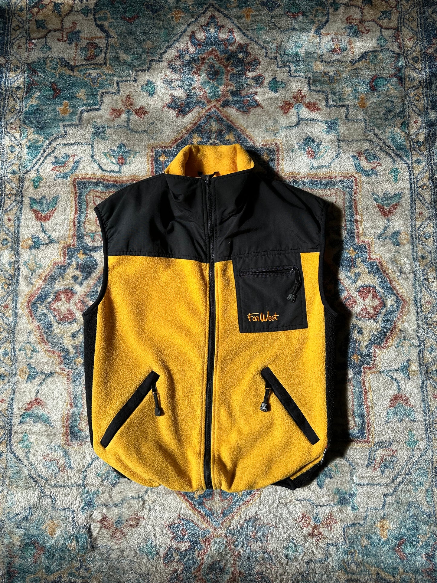 90s FarWest Zip-up Fleece Vest - M