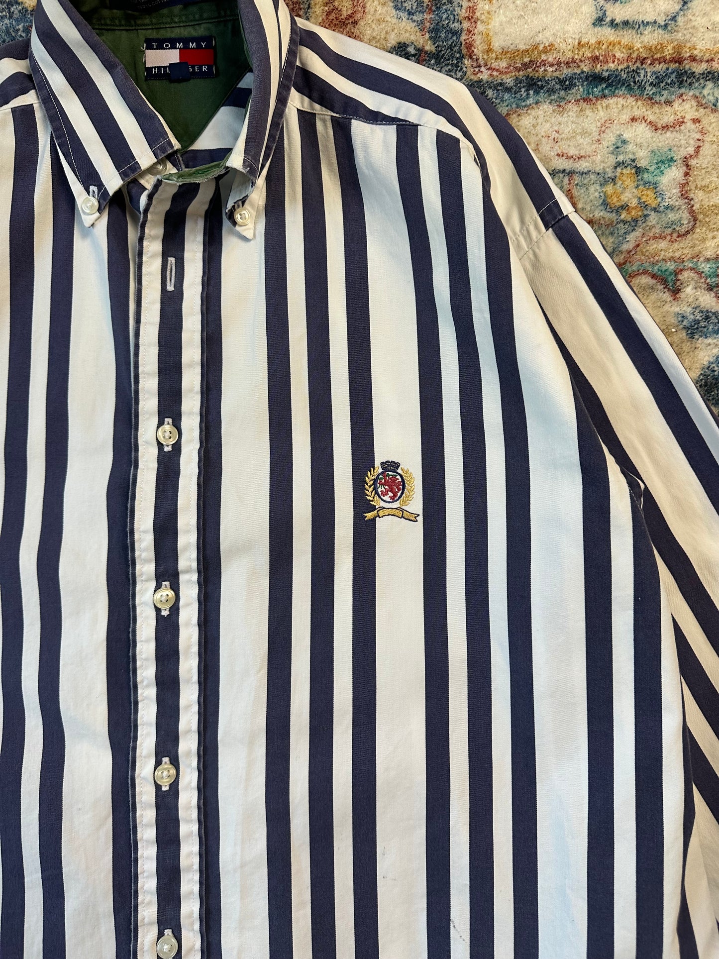 00s Tommy Hilfiger Striped Button-up Shirt - S