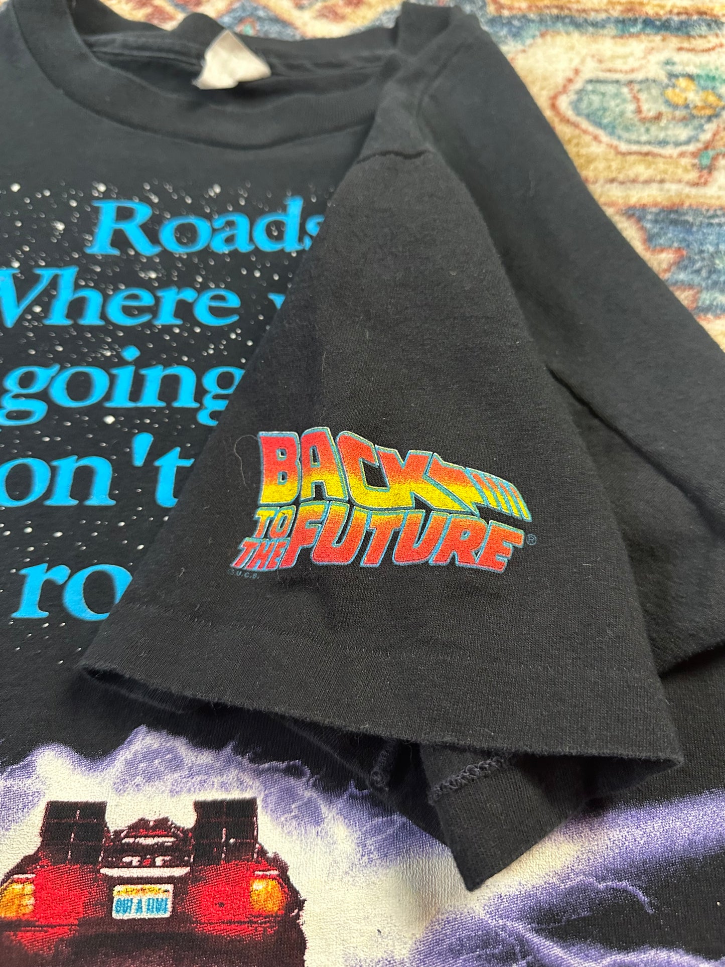 90s Back To The Future Roads T-shirt - L