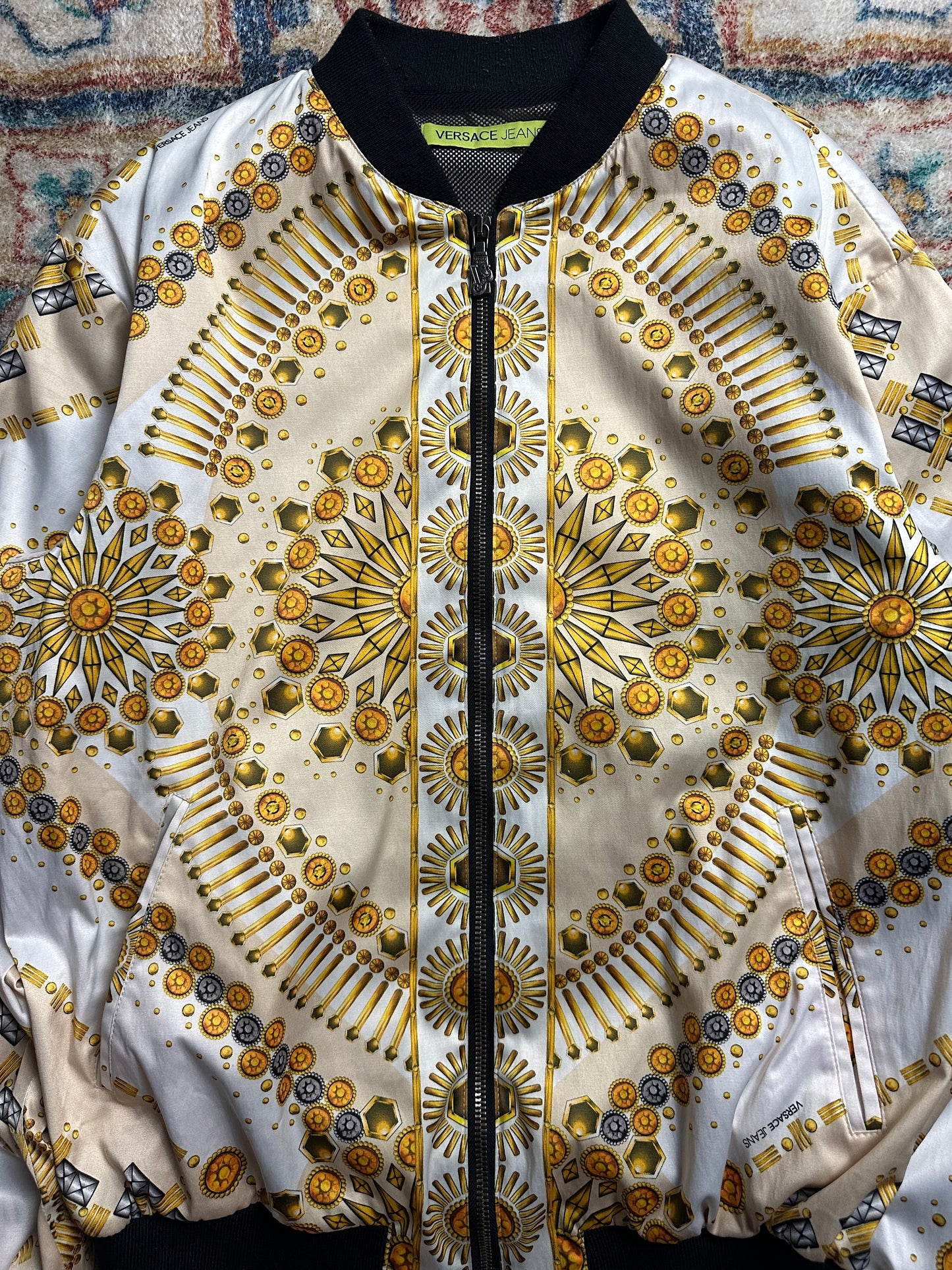 Versace Gold Zip-up Light Jacket - M