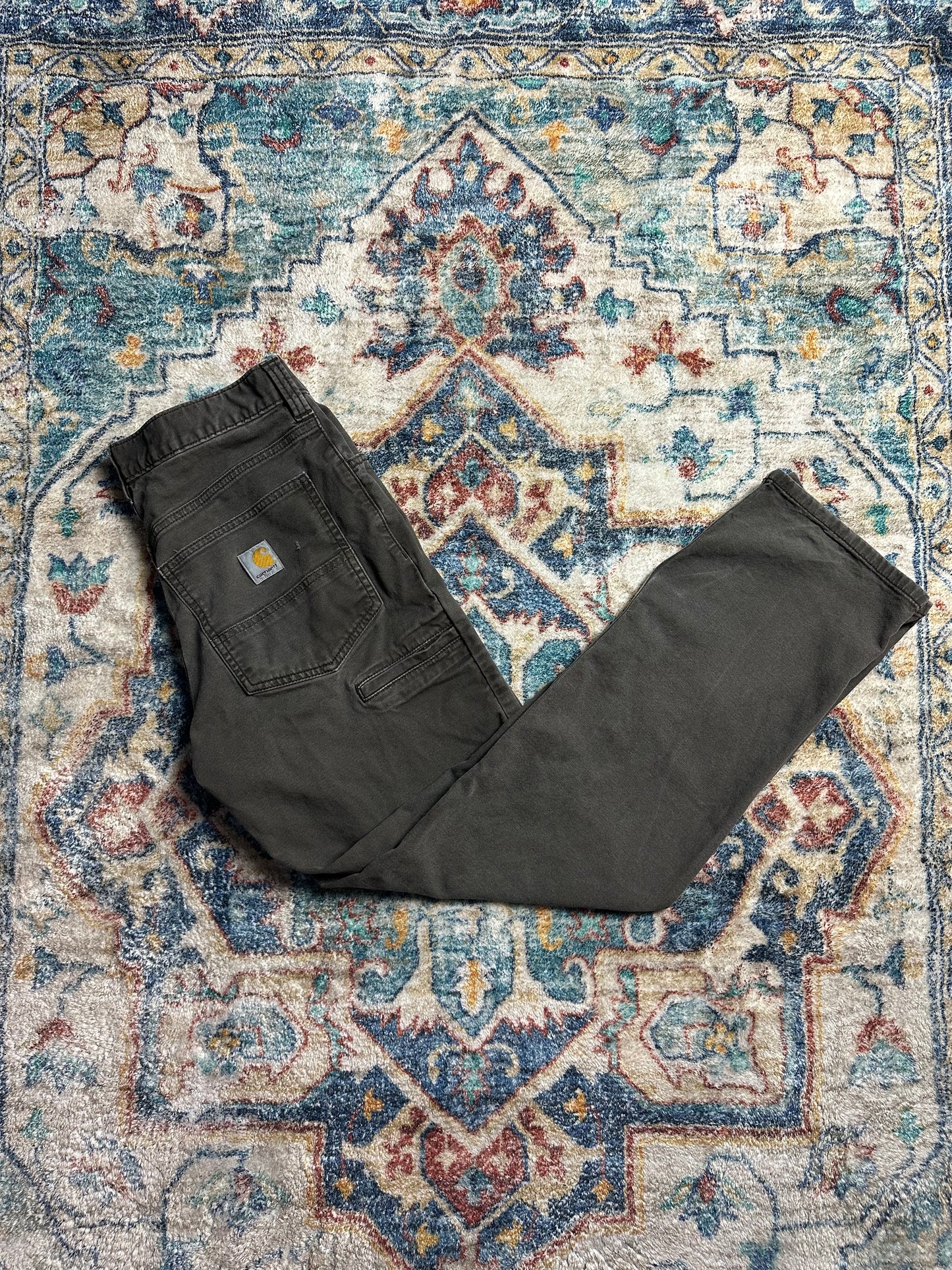 00s Carhartt Green Carpenter Workwear Pants - 30