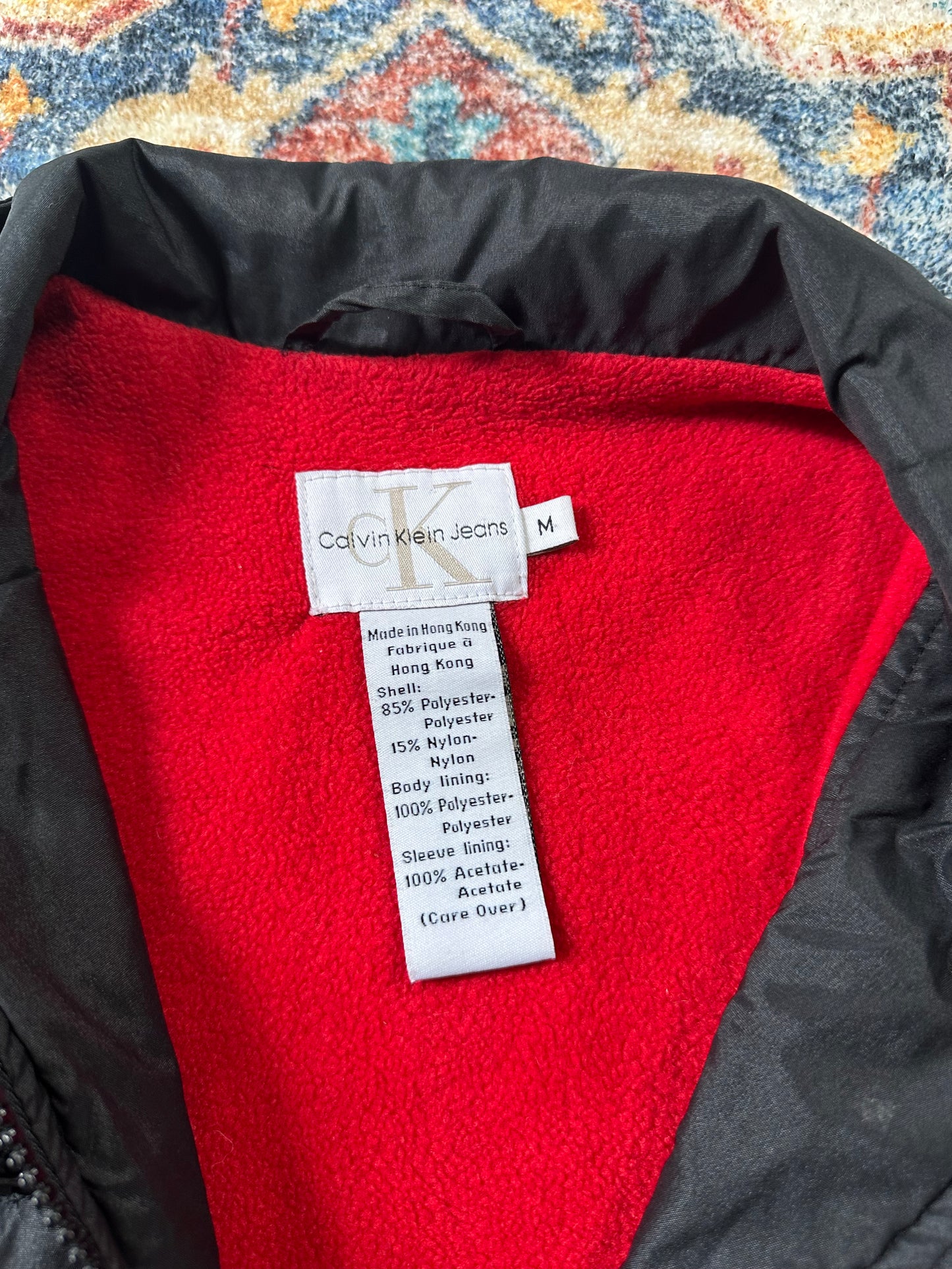 00s Calvin Klein Fleece Lined Zip-up Jacket - M